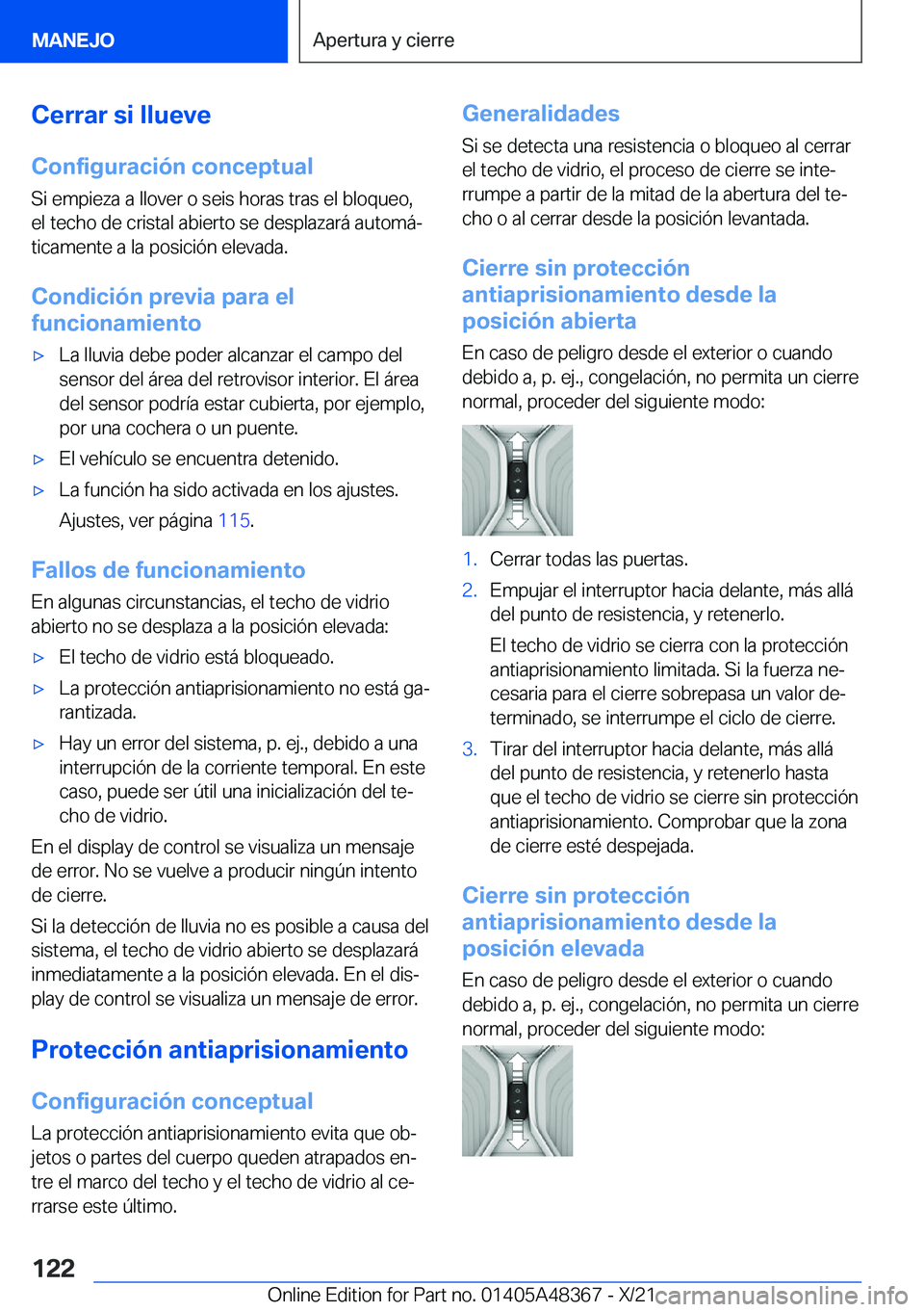 BMW X4 2022  Manuales de Empleo (in Spanish) �C�e�r�r�a�r��s�i��l�l�u�e�v�e�C�o�n�f�i�g�u�r�a�c�i�