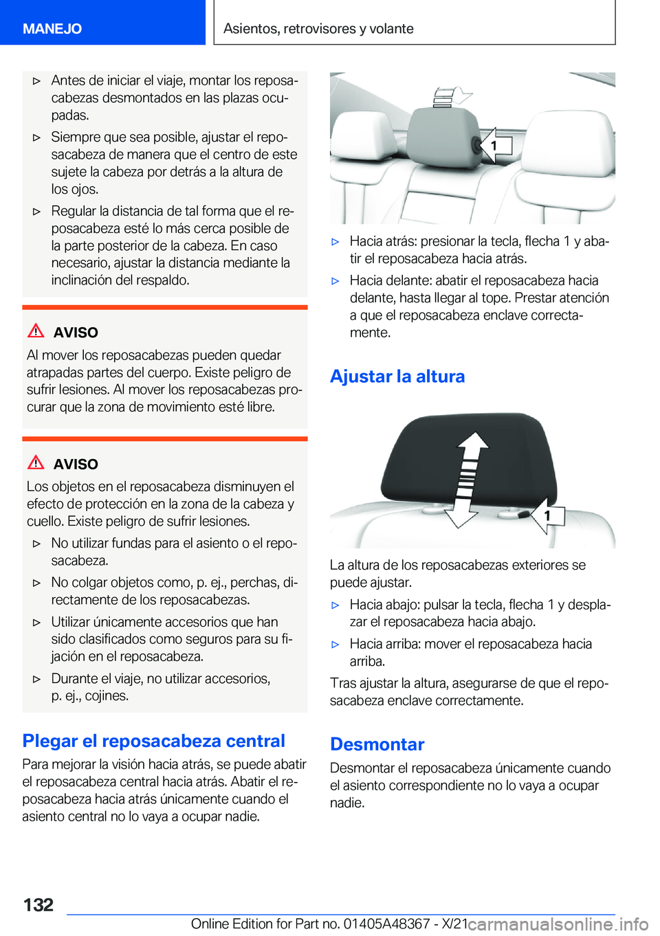 BMW X4 2022  Manuales de Empleo (in Spanish) x�A�n�t�e�s��d�e��i�n�i�c�i�a�r��e�l��v�i�a�j�e�,��m�o�n�t�a�r��l�o�s��r�e�p�o�s�aª�c�a�b�e�z�a�s��d�e�s�m�o�n�t�a�d�o�s��e�n��l�a�s��p�l�a�z�a�s��o�c�uª
�p�a�d�a�s�.x�S�i�e�m�p�r�e�