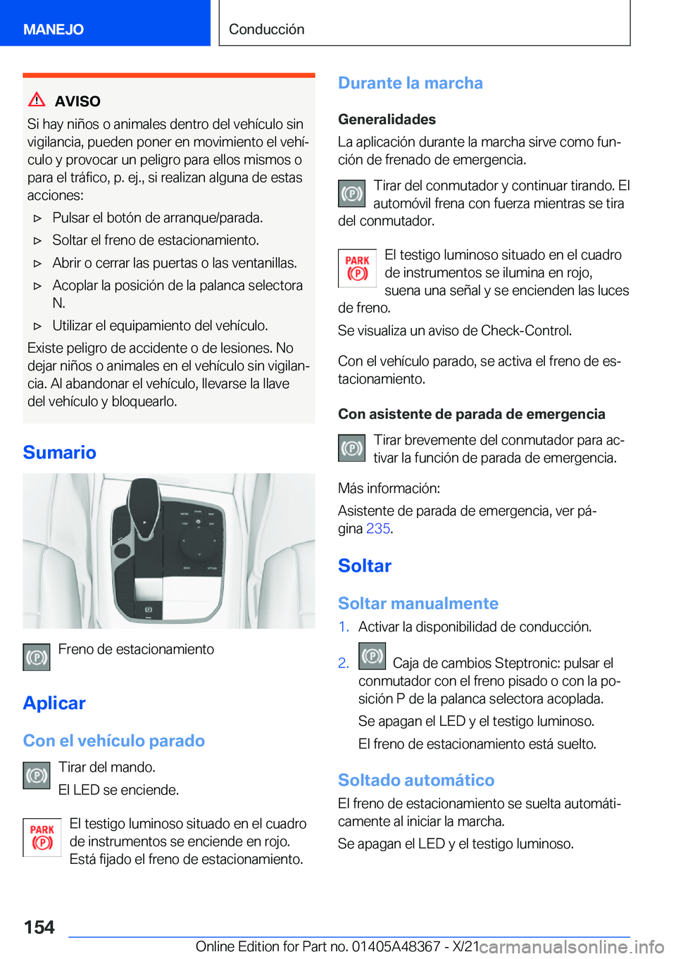 BMW X4 2022  Manuales de Empleo (in Spanish) �A�V�I�S�O
�S�i��h�a�y��n�i�