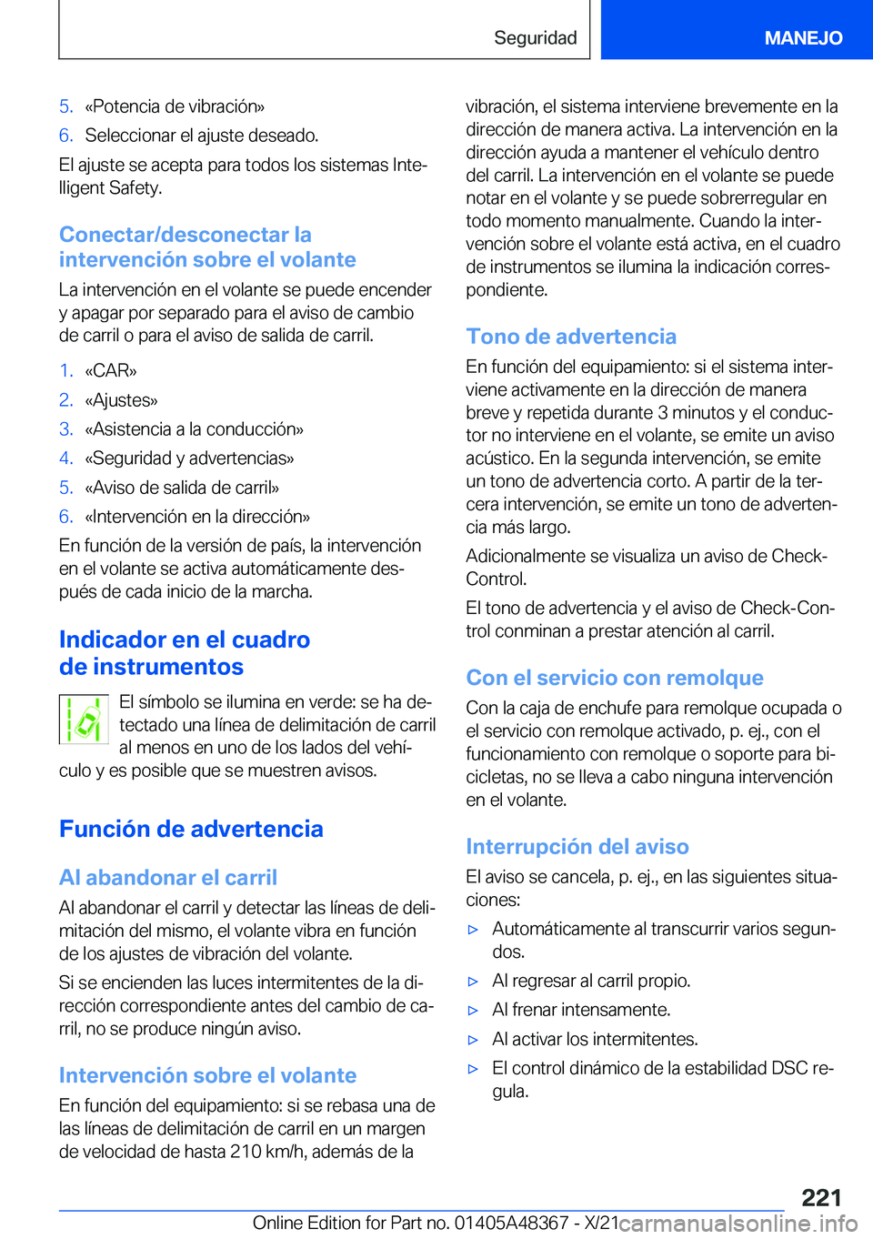 BMW X4 2022  Manuales de Empleo (in Spanish) �5�.�«�P�o�t�e�n�c�i�a��d�e��v�i�b�r�a�c�i�