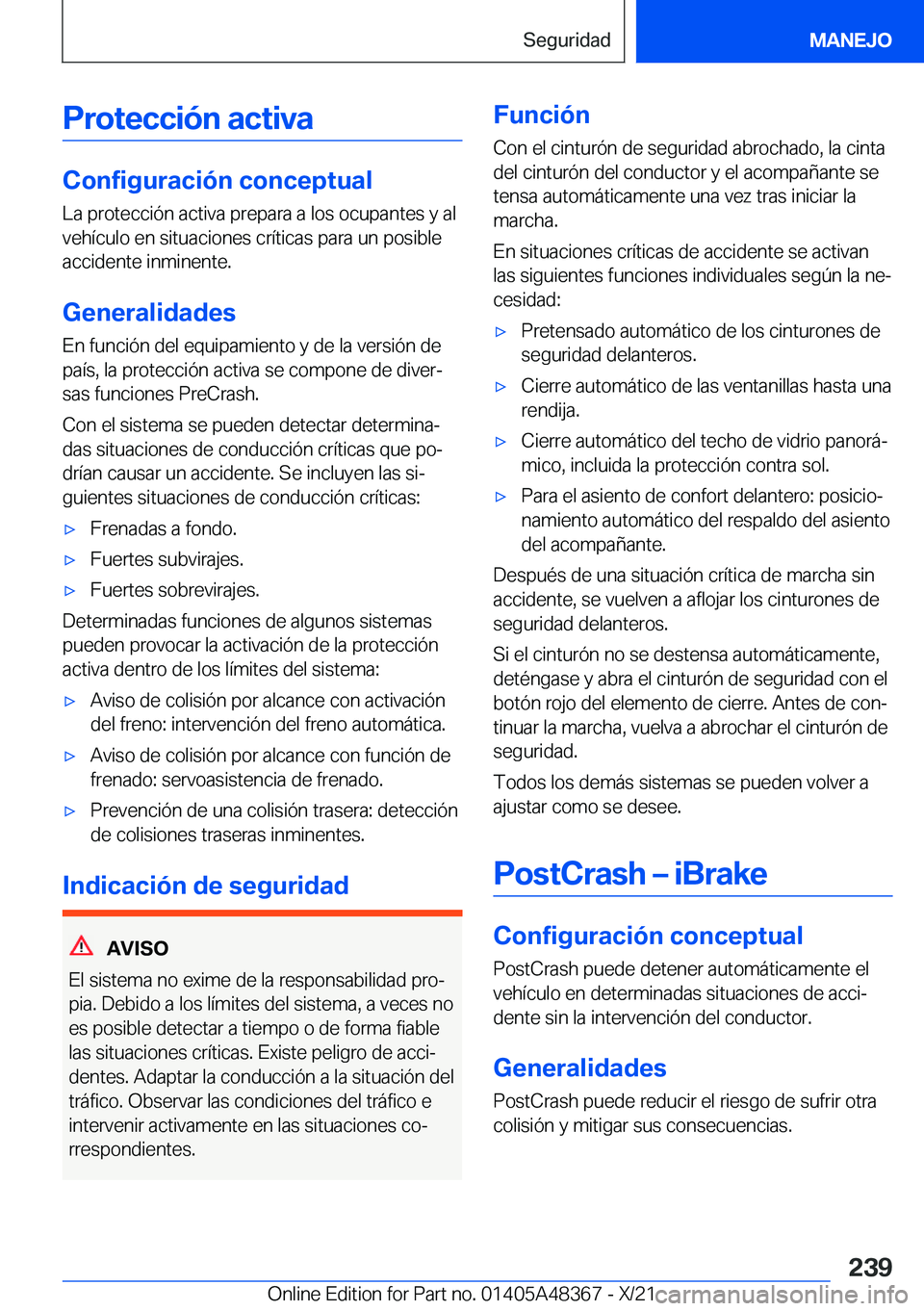 BMW X4 2022  Manuales de Empleo (in Spanish) �P�r�o�t�e�c�c�i�