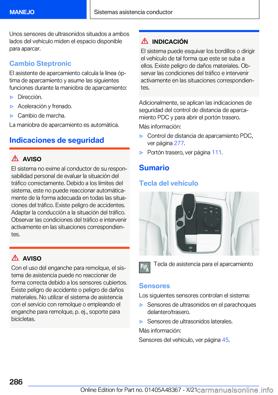 BMW X4 2022  Manuales de Empleo (in Spanish) �U�n�o�s��s�e�n�s�o�r�e�s��d�e��u�l�t�r�a�s�o�n�i�d�o�s��s�i�t�u�a�d�o�s��a��a�m�b�o�s�l�a�d�o�s��d�e�l��v�e�h�
