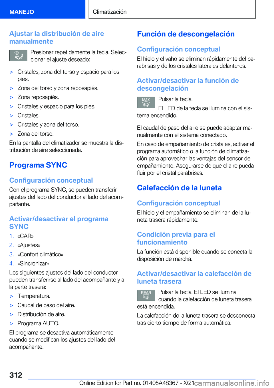 BMW X4 2022  Manuales de Empleo (in Spanish) �A�j�u�s�t�a�r��l�a��d�i�s�t�r�i�b�u�c�i�