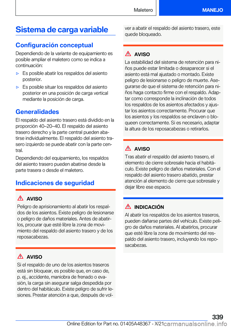 BMW X4 2022  Manuales de Empleo (in Spanish) �S�i�s�t�e�m�a��d�e��c�a�r�g�a��v�a�r�i�a�b�l�e
�C�o�n�f�i�g�u�r�a�c�i�