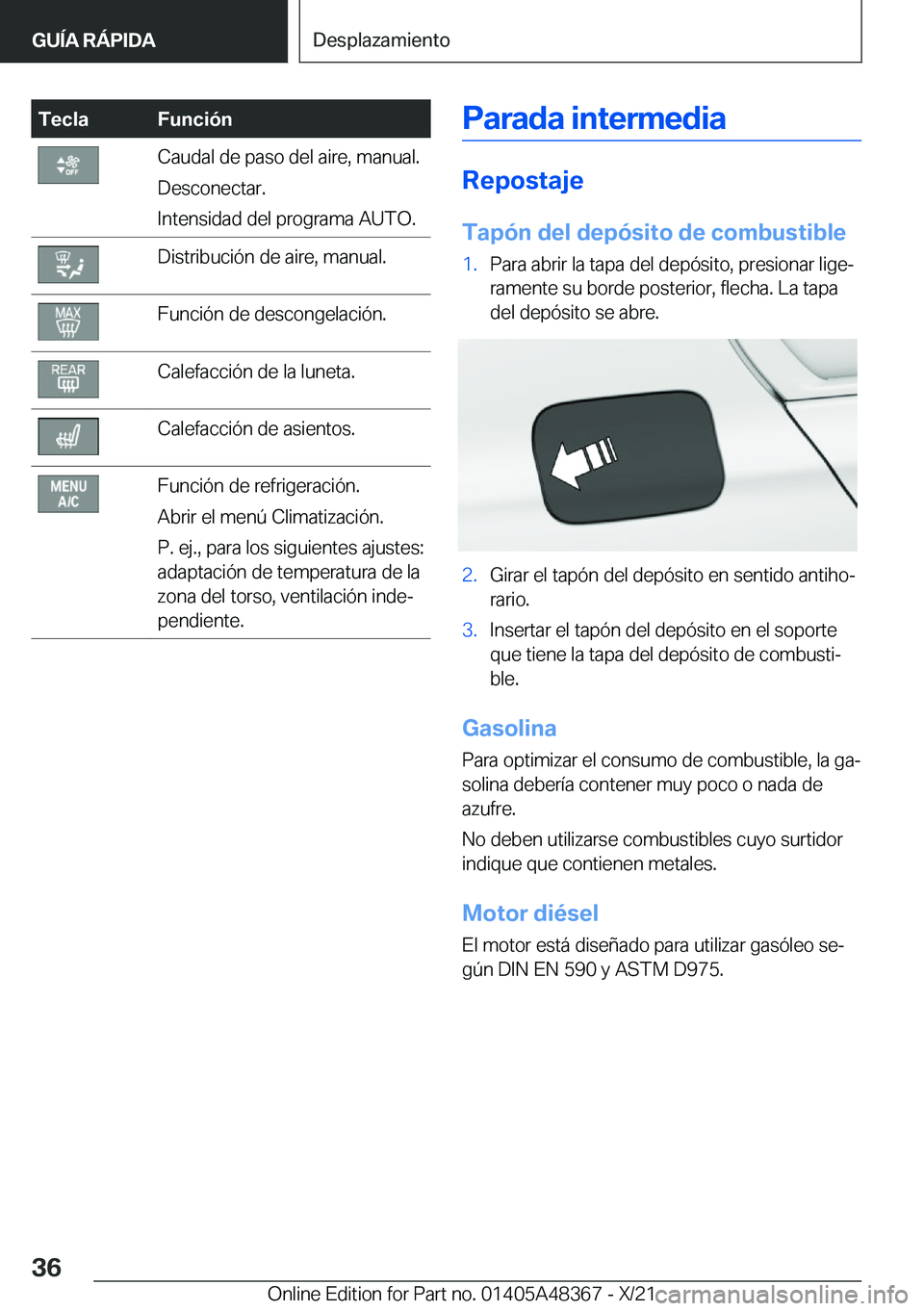 BMW X4 2022  Manuales de Empleo (in Spanish) �T�e�c�l�a�F�u�n�c�i�