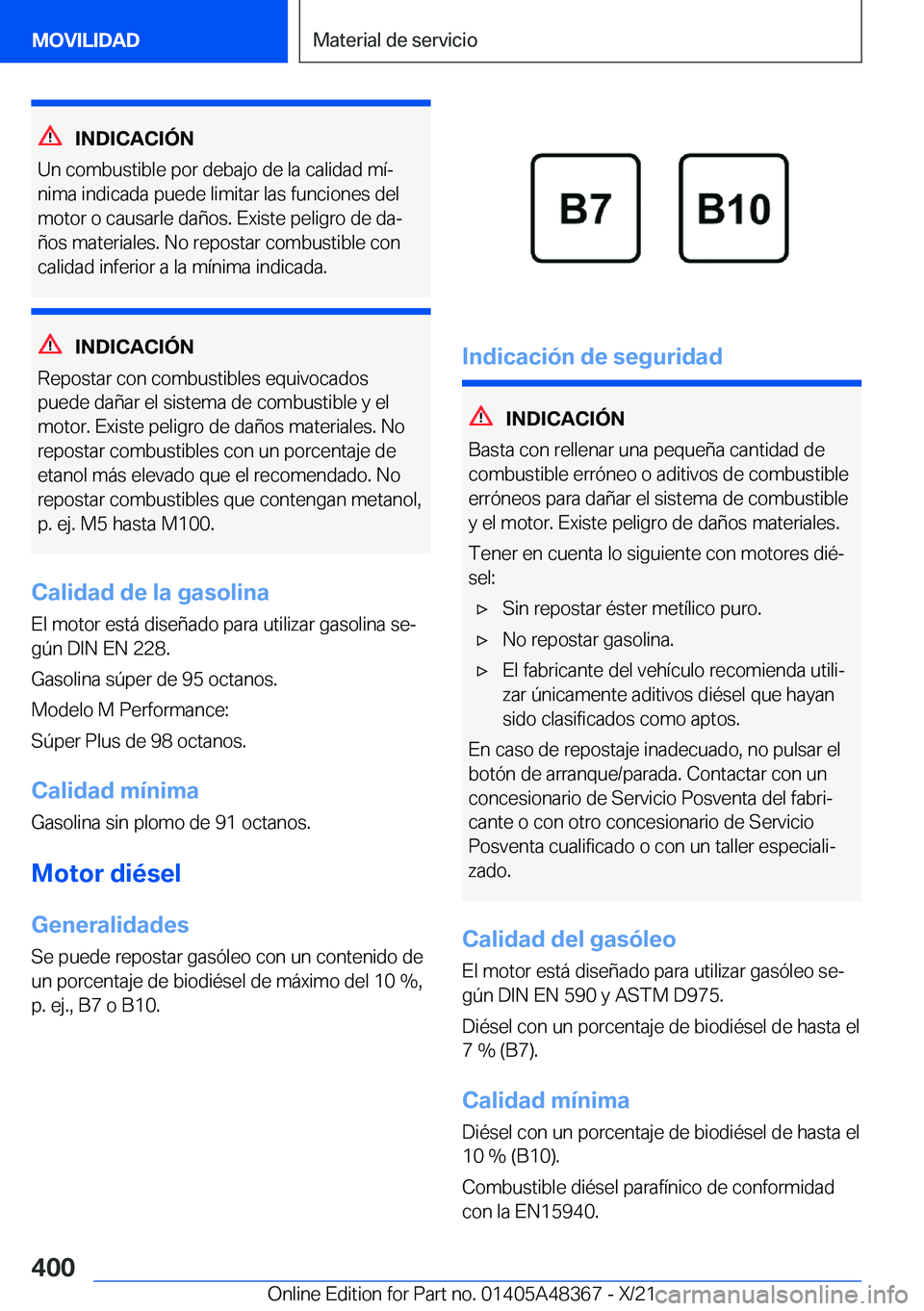 BMW X4 2022  Manuales de Empleo (in Spanish) �I�N�D�I�C�A�C�I�