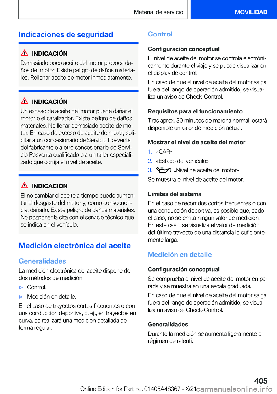 BMW X4 2022  Manuales de Empleo (in Spanish) �I�n�d�i�c�a�c�i�o�n�e�s��d�e��s�e�g�u�r�i�d�a�d
�I�N�D�I�C�A�C�I�