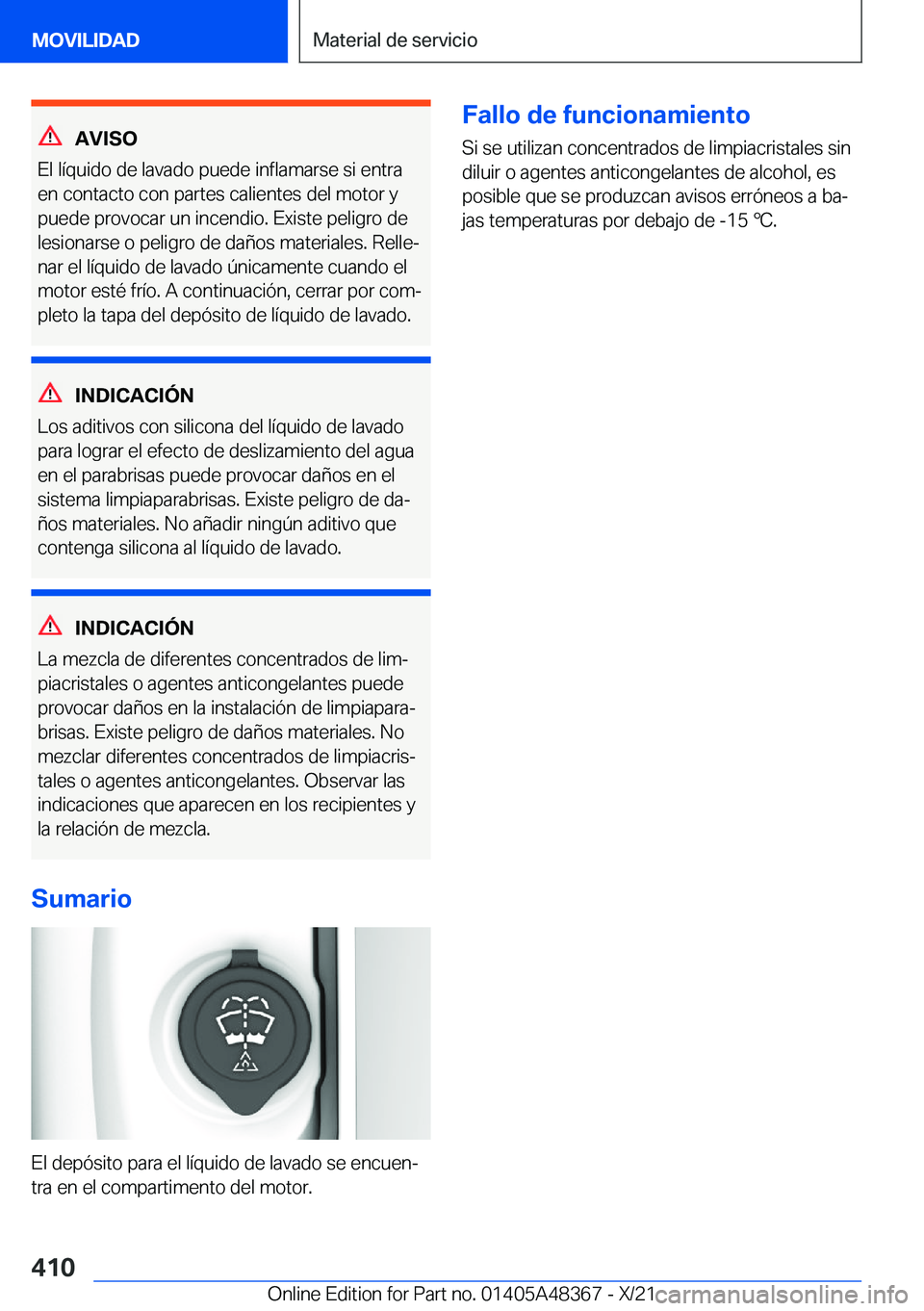 BMW X4 2022  Manuales de Empleo (in Spanish) �A�V�I�S�O
�E�l��l�