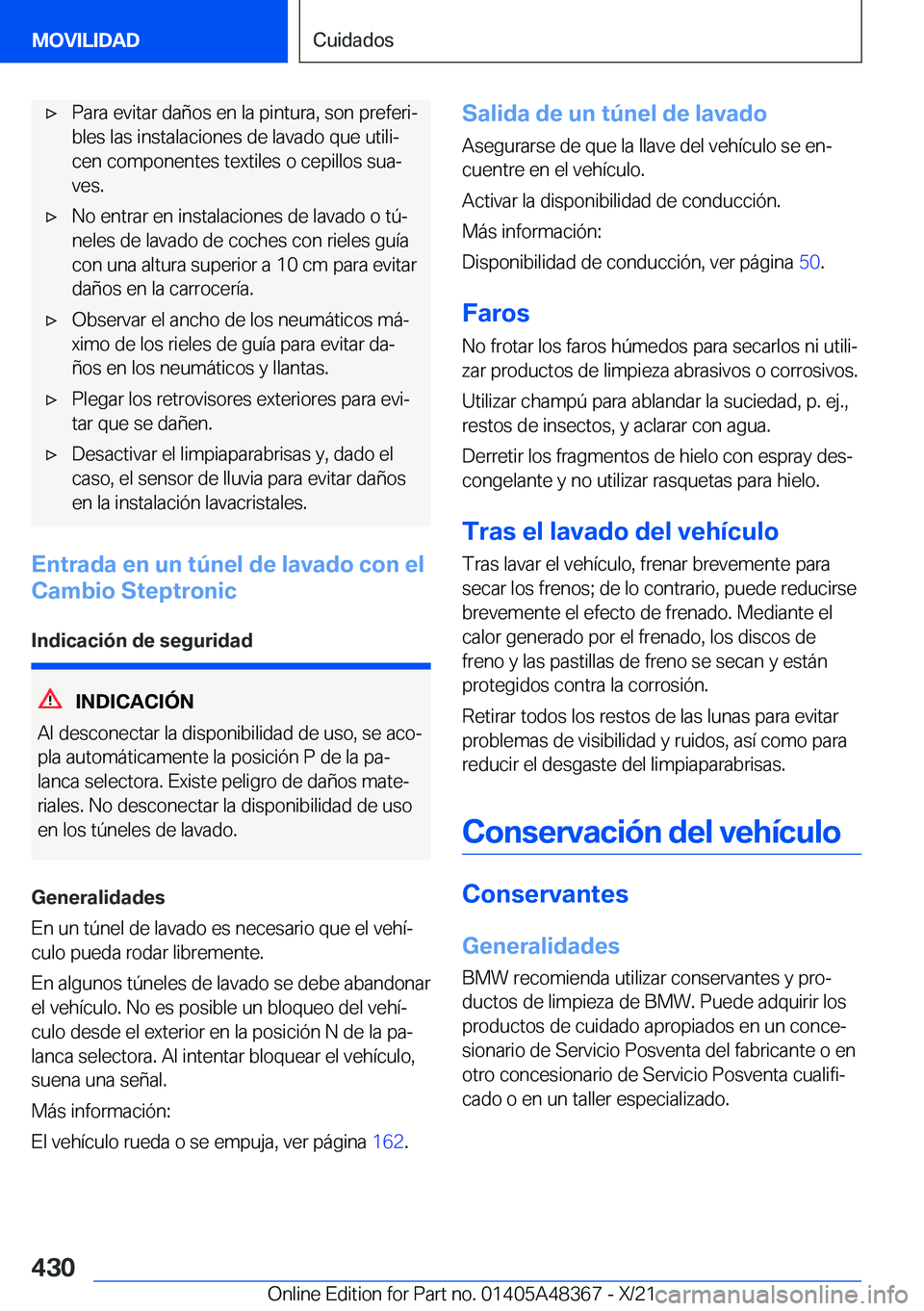 BMW X4 2022  Manuales de Empleo (in Spanish) x�P�a�r�a��e�v�i�t�a�r��d�a�