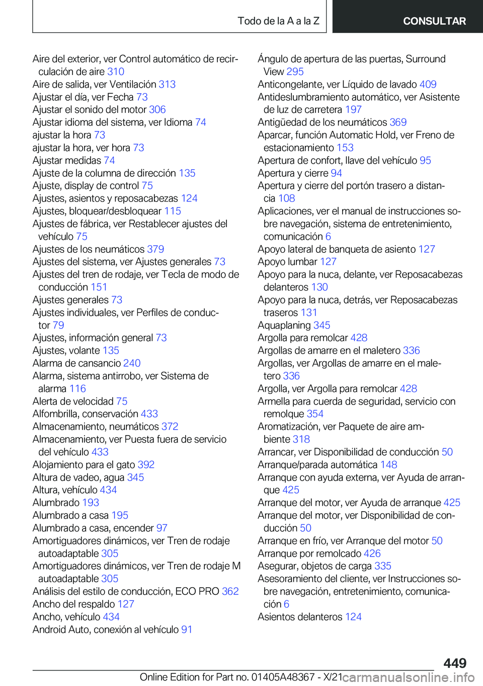 BMW X4 2022  Manuales de Empleo (in Spanish) �A�i�r�e��d�e�l��e�x�t�e�r�i�o�r�,��v�e�r��C�o�n�t�r�o�l��a�u�t�o�m�