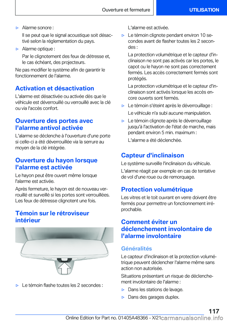 BMW X4 2022  Notices Demploi (in French) 'x�A�l�a�r�m�e��s�o�n�o�r�e��:
�I�l��s�e��p�e�u�t��q�u�e��l�e��s�i�g�n�a�l��a�c�o�u�s�t�i�q�u�e��s�o�i�t��d�é�s�a�cj �t�i�v�é��s�e�l�o�n��l�a��r�é�g�l�e�m�e�n�t�a�t�i�o�n��d�u��