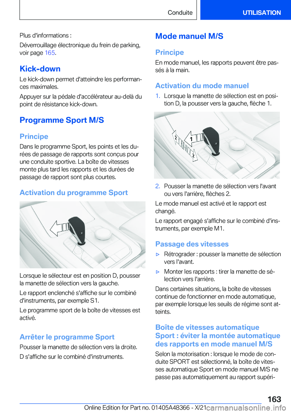 BMW X4 2022  Notices Demploi (in French) �P�l�u�s��d�'�i�n�f�o�r�m�a�t�i�o�n�s��:
�D�é�v�e�r�r�o�u�i�l�l�a�g�e��é�l�e�c�t�r�o�n�i�q�u�e��d�u��f�r�e�i�n��d�e��p�a�r�k�i�n�g�,
�v�o�i�r��p�a�g�e� �1�6�5�.
�K�i�c�k�-�d�o�w�n
�L�e�