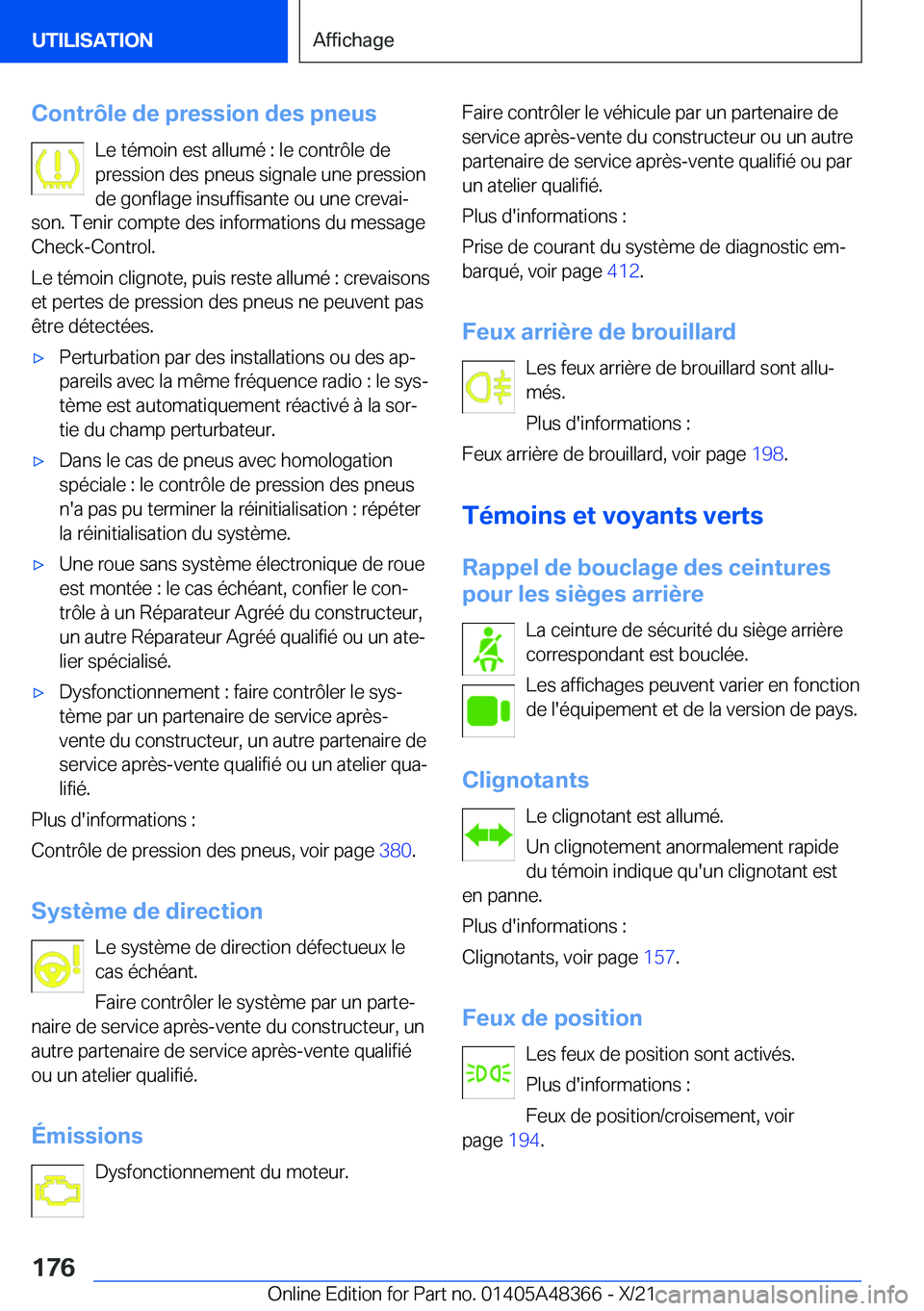 BMW X4 2022  Notices Demploi (in French) �C�o�n�t�r�
