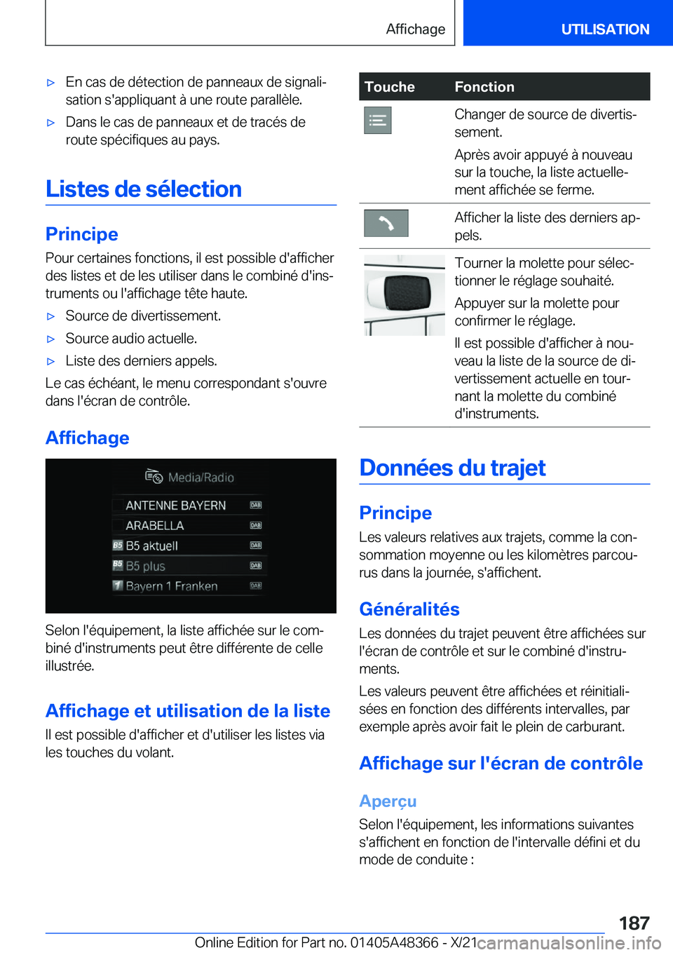 BMW X4 2022  Notices Demploi (in French) 'x�E�n��c�a�s��d�e��d�é�t�e�c�t�i�o�n��d�e��p�a�n�n�e�a�u�x��d�e��s�i�g�n�a�l�ij
�s�a�t�i�o�n��s�'�a�p�p�l�i�q�u�a�n�t��