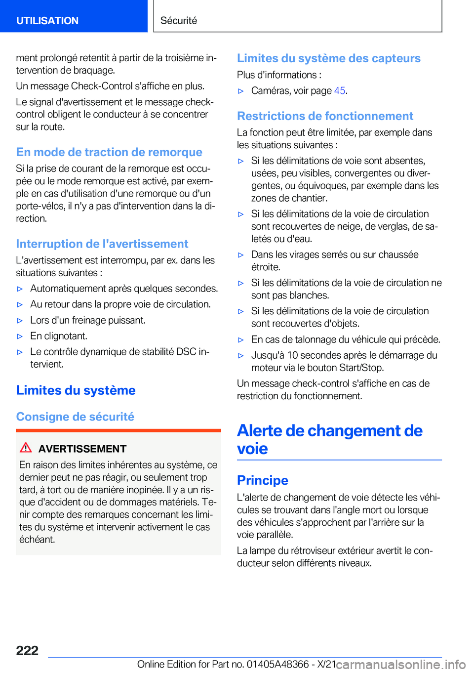BMW X4 2022  Notices Demploi (in French) �m�e�n�t��p�r�o�l�o�n�g�é��r�e�t�e�n�t�i�t��