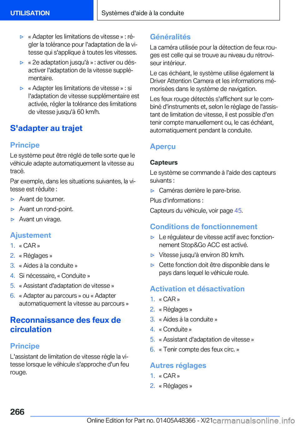 BMW X4 2022  Notices Demploi (in French) 'x�k��A�d�a�p�t�e�r��l�e�s��l�i�m�i�t�a�t�i�o�n�s��d�e��v�i�t�e�s�s�e��{��:��r�éj
�g�l�e�r��l�a��t�o�l�é�r�a�n�c�e��p�o�u�r��l�'�a�d�a�p�t�a�t�i�o�n��d�e��l�a��v�ij �t�e�s�s