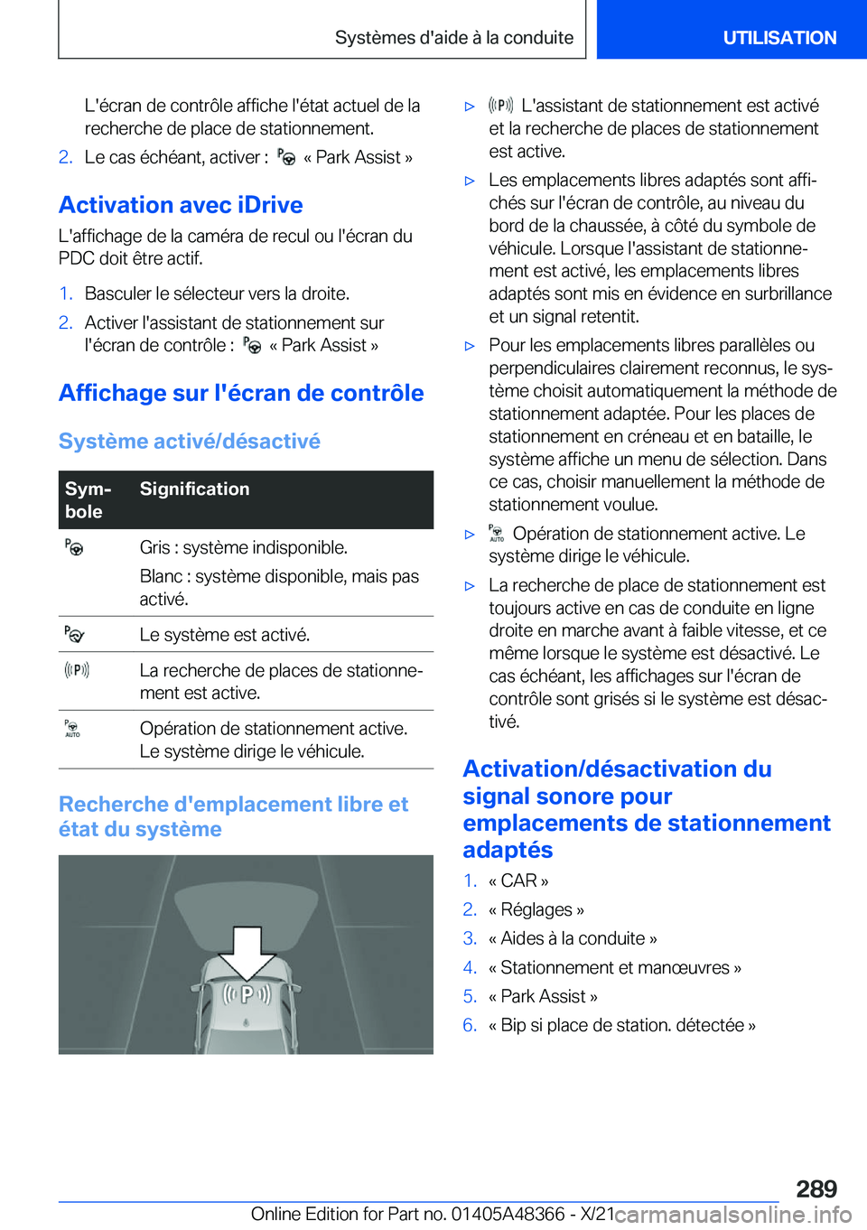 BMW X4 2022  Notices Demploi (in French) �L�'�é�c�r�a�n��d�e��c�o�n�t�r�
