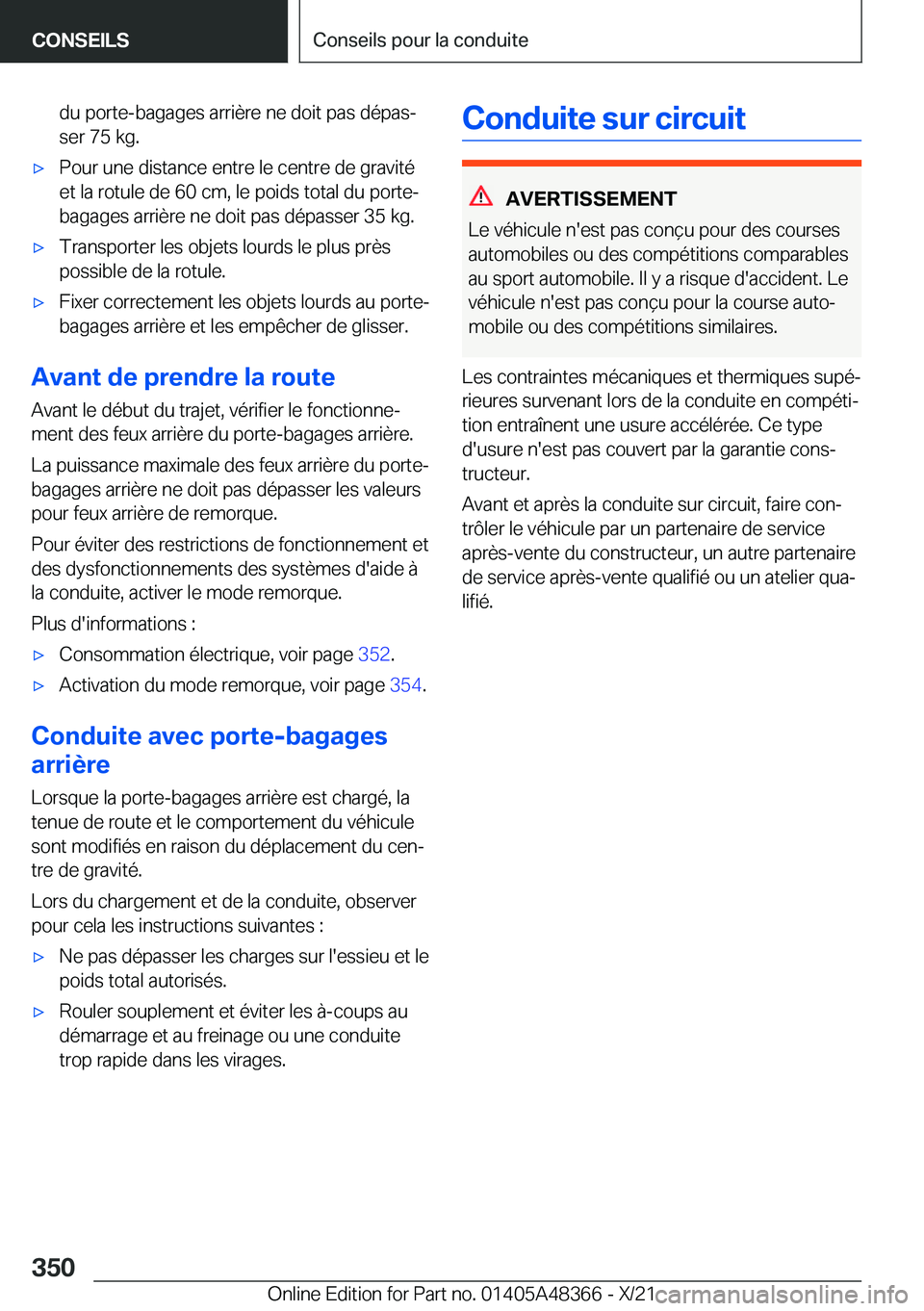 BMW X4 2022  Notices Demploi (in French) �d�u��p�o�r�t�e�-�b�a�g�a�g�e�s��a�r�r�i�è�r�e��n�e��d�o�i�t��p�a�s��d�é�p�a�sj�s�e�r��7�5��k�g�.'x�P�o�u�r��u�n�e��d�i�s�t�a�n�c�e��e�n�t�r�e��l�e��c�e�n�t�r�e��d�e��g�r�a�v�i�t