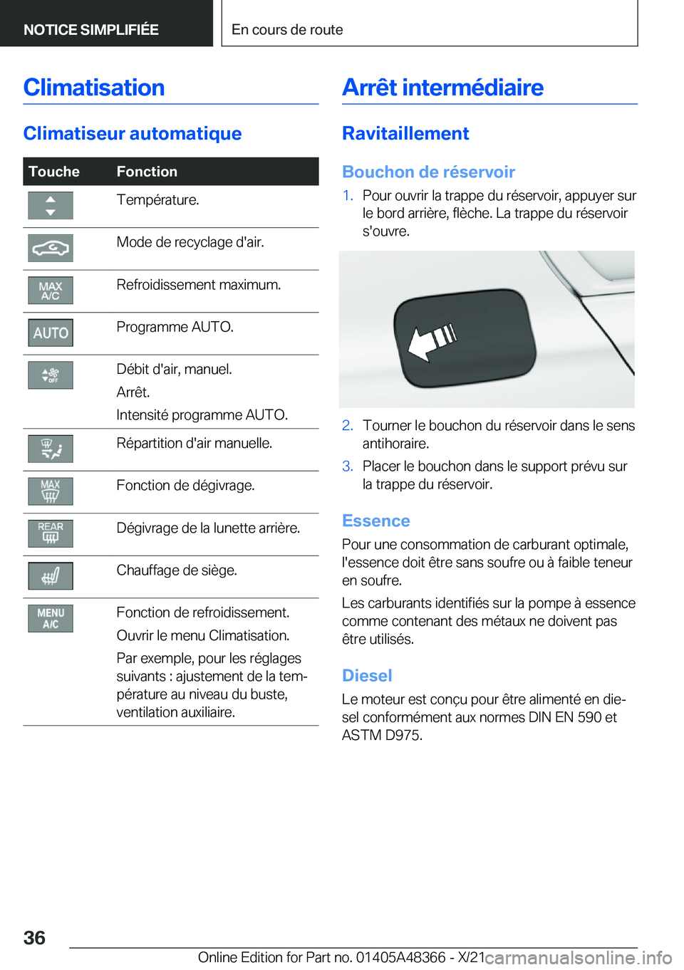 BMW X4 2022  Notices Demploi (in French) �C�l�i�m�a�t�i�s�a�t�i�o�n
�C�l�i�m�a�t�i�s�e�u�r��a�u�t�o�m�a�t�i�q�u�e
�T�o�u�c�h�e�F�o�n�c�t�i�o�n�T�e�m�p�é�r�a�t�u�r�e�.�M�o�d�e��d�e��r�e�c�y�c�l�a�g�e��d�'�a�i�r�.�R�e�f�r�o�i�d�i�s�s�