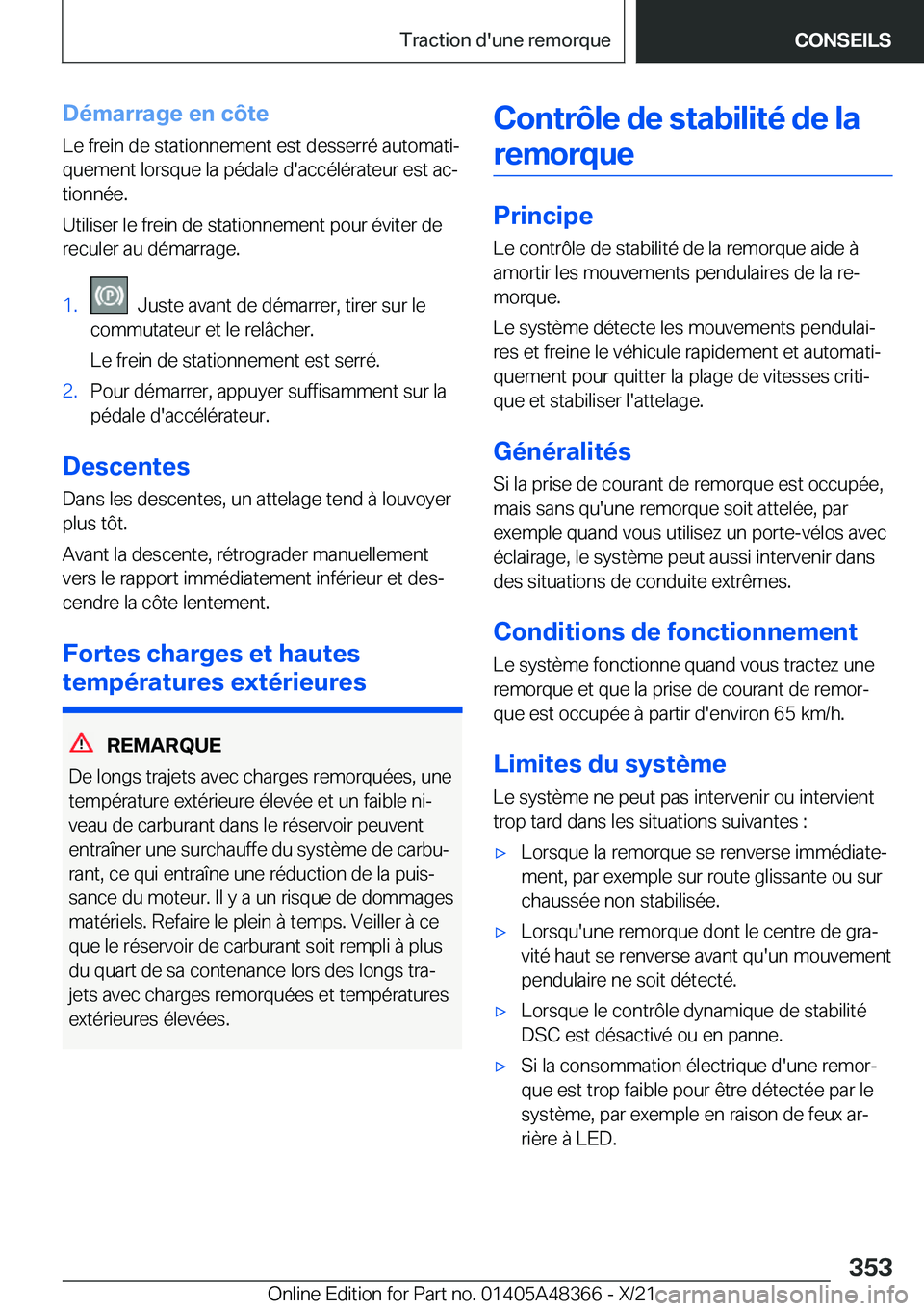 BMW X4 2022  Notices Demploi (in French) �D�é�m�a�r�r�a�g�e��e�n��c�
