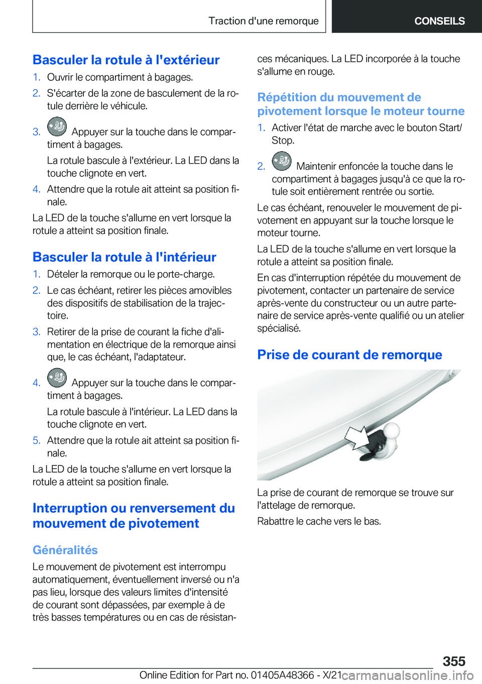 BMW X4 2022  Notices Demploi (in French) �B�a�s�c�u�l�e�r��l�a��r�o�t�u�l�e��