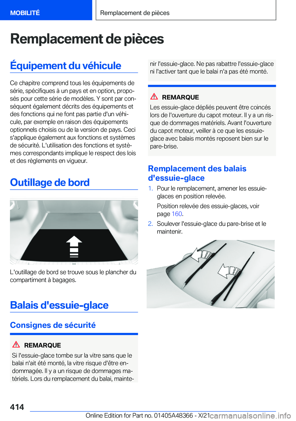 BMW X4 2022  Notices Demploi (in French) �R�e�m�p�l�a�c�e�m�e�n�t��d�e��p�i�è�c�e�s�