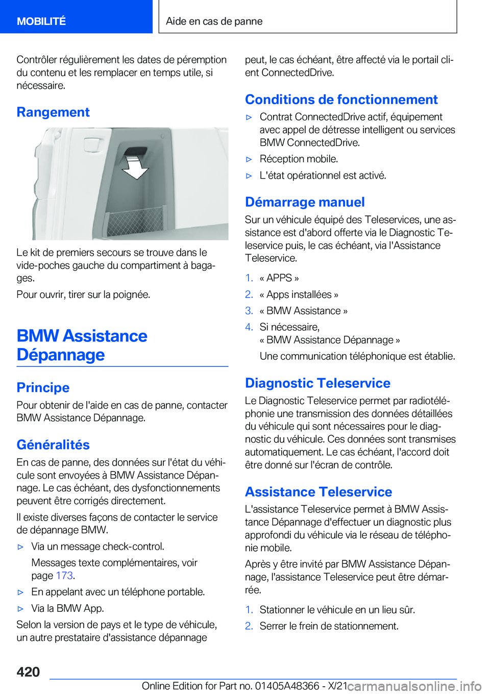 BMW X4 2022  Notices Demploi (in French) �C�o�n�t�r�