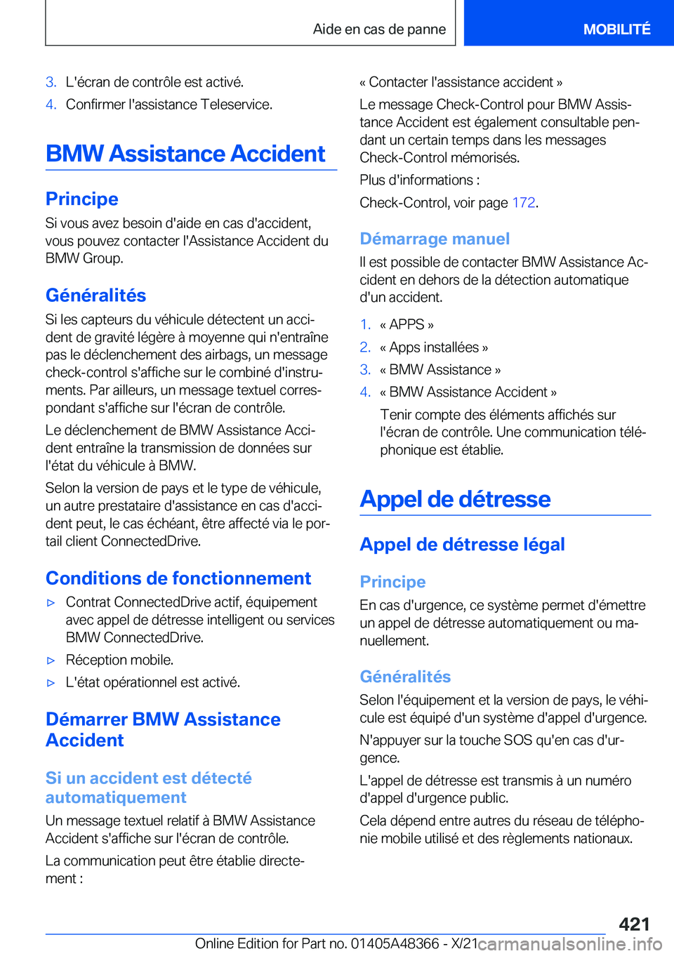 BMW X4 2022  Notices Demploi (in French) �3�.�L�'�é�c�r�a�n��d�e��c�o�n�t�r�