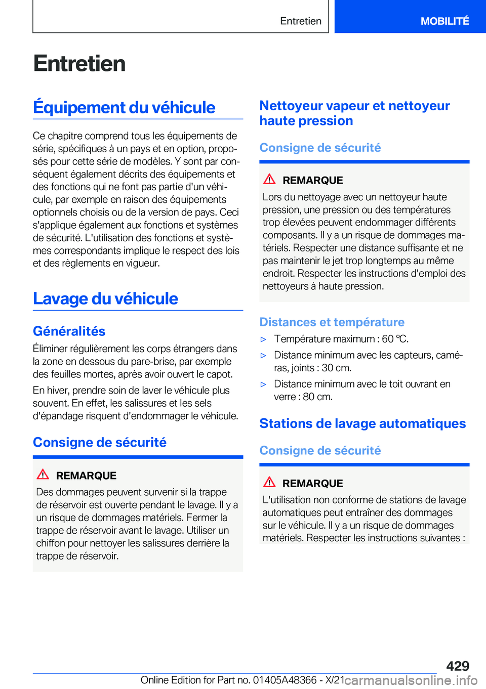 BMW X4 2022  Notices Demploi (in French) �E�n�t�r�e�t�i�e�n�