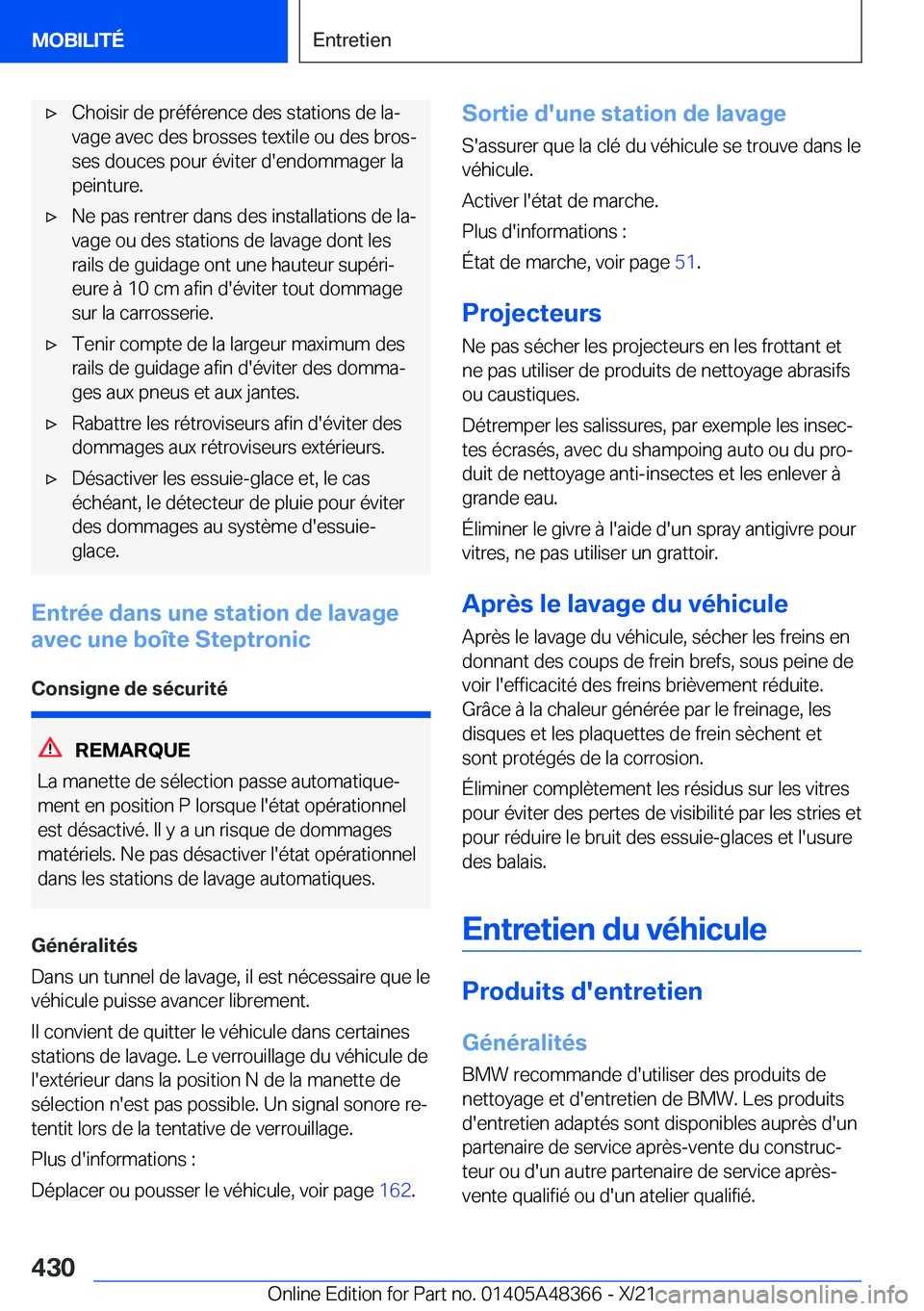 BMW X4 2022  Notices Demploi (in French) 'x�C�h�o�i�s�i�r��d�e��p�r�é�f�é�r�e�n�c�e��d�e�s��s�t�a�t�i�o�n�s��d�e��l�aj�v�a�g�e��a�v�e�c��d�e�s��b�r�o�s�s�e�s��t�e�x�t�i�l�e��o�u��d�e�s��b�r�o�sj
�s�e�s��d�o�u�c�e�s��p�