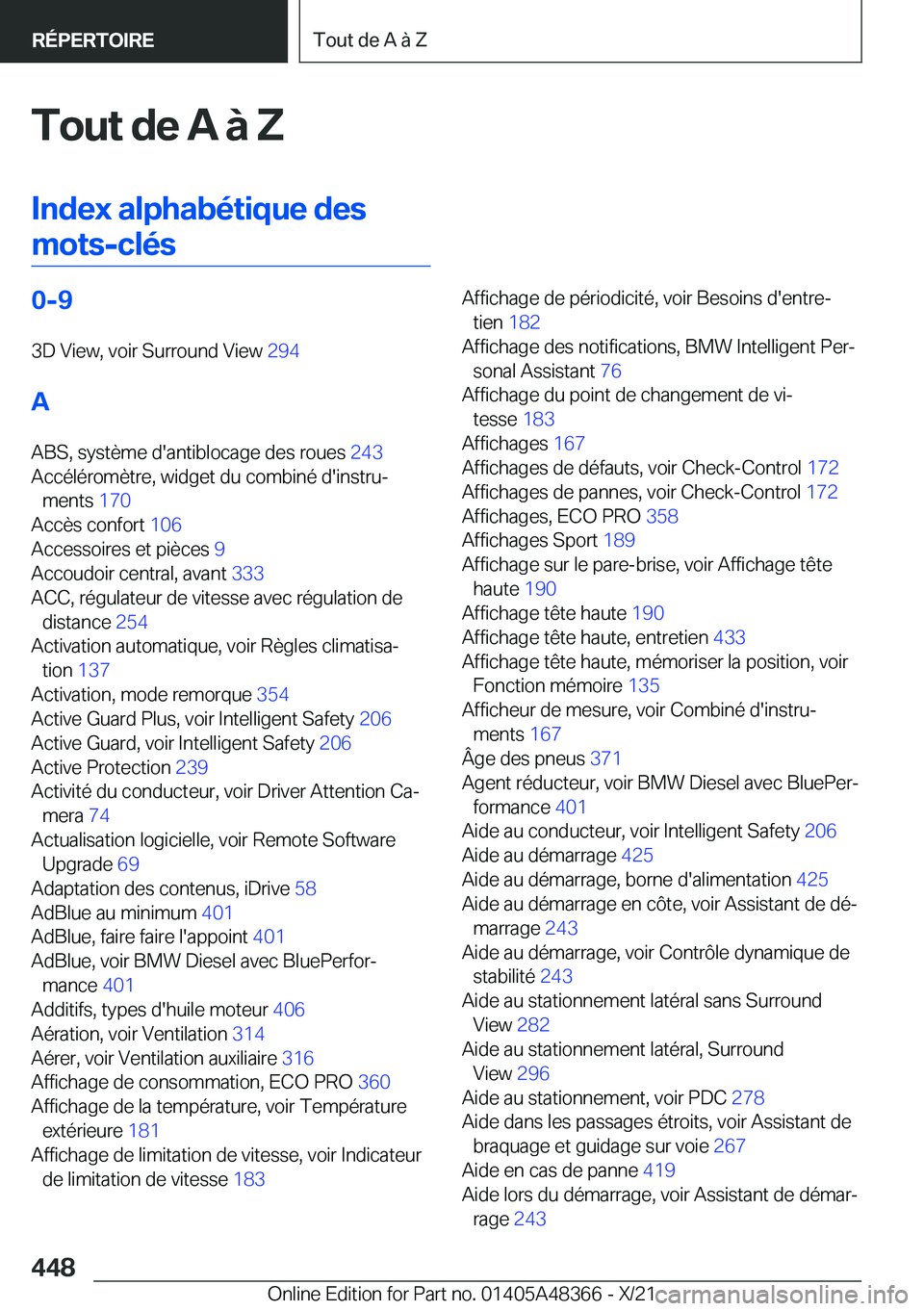 BMW X4 2022  Notices Demploi (in French) �T�o�u�t��d�e��A��