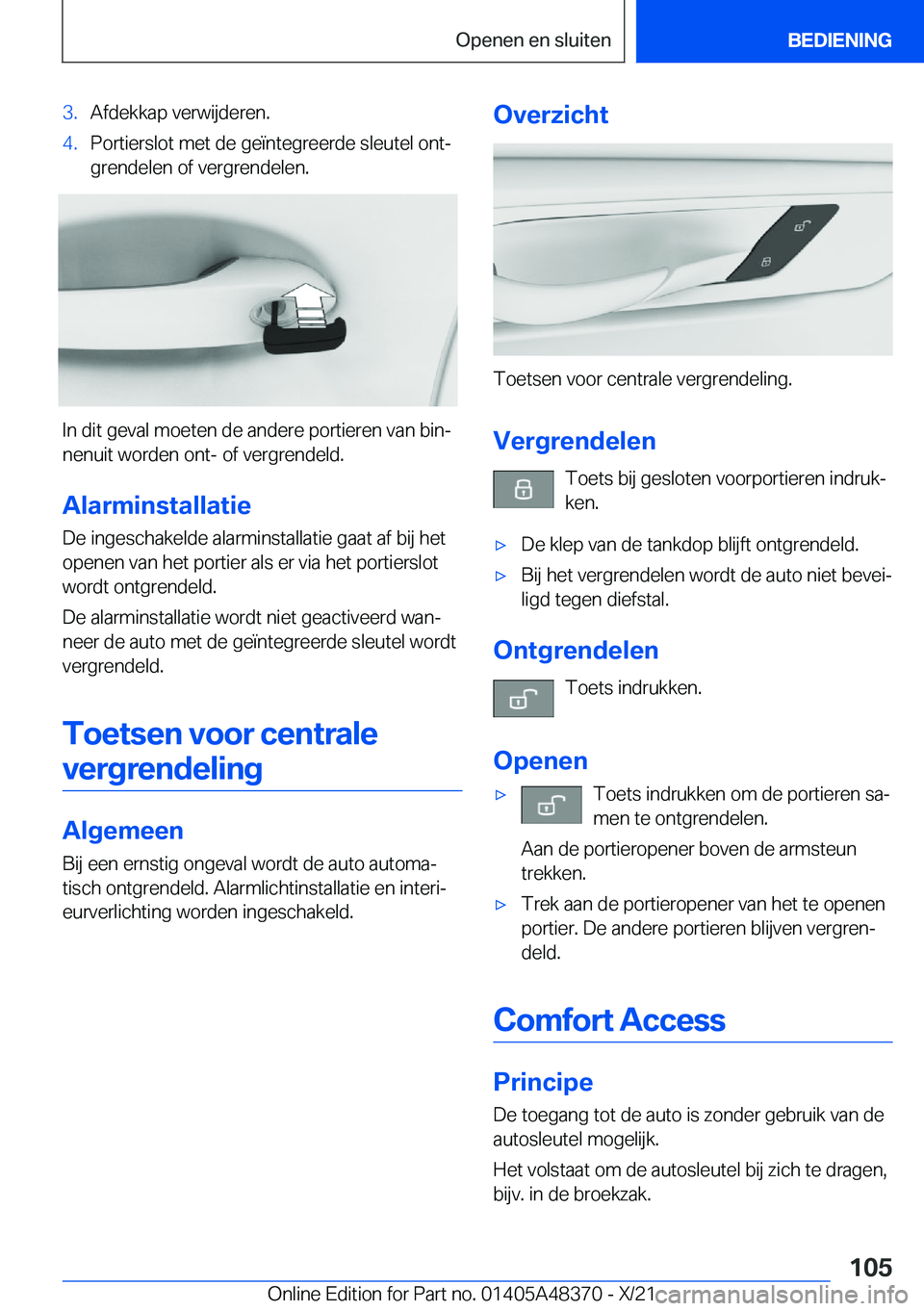 BMW X4 2022  Instructieboekjes (in Dutch) �3�.�A�f�d�e�k�k�a�p��v�e�r�w�i�j�d�e�r�e�n�.�4�.�P�o�r�t�i�e�r�s�l�o�t��m�e�t��d�e��g�e�