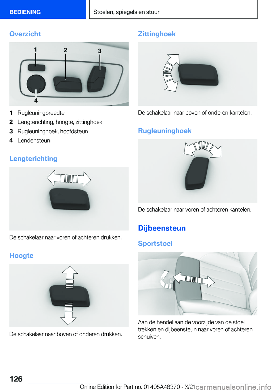 BMW X4 2022  Instructieboekjes (in Dutch) �O�v�e�r�z�i�c�h�t�1�R�u�g�l�e�u�n�i�n�g�b�r�e�e�d�t�e�2�L�e�n�g�t�e�r�i�c�h�t�i�n�g�,��h�o�o�g�t�e�,��z�i�t�t�i�n�g�h�o�e�k�3�R�u�g�l�e�u�n�i�n�g�h�o�e�k�,��h�o�o�f�d�s�t�e�u�n�4�L�e�n�d�e�n�s�t�e