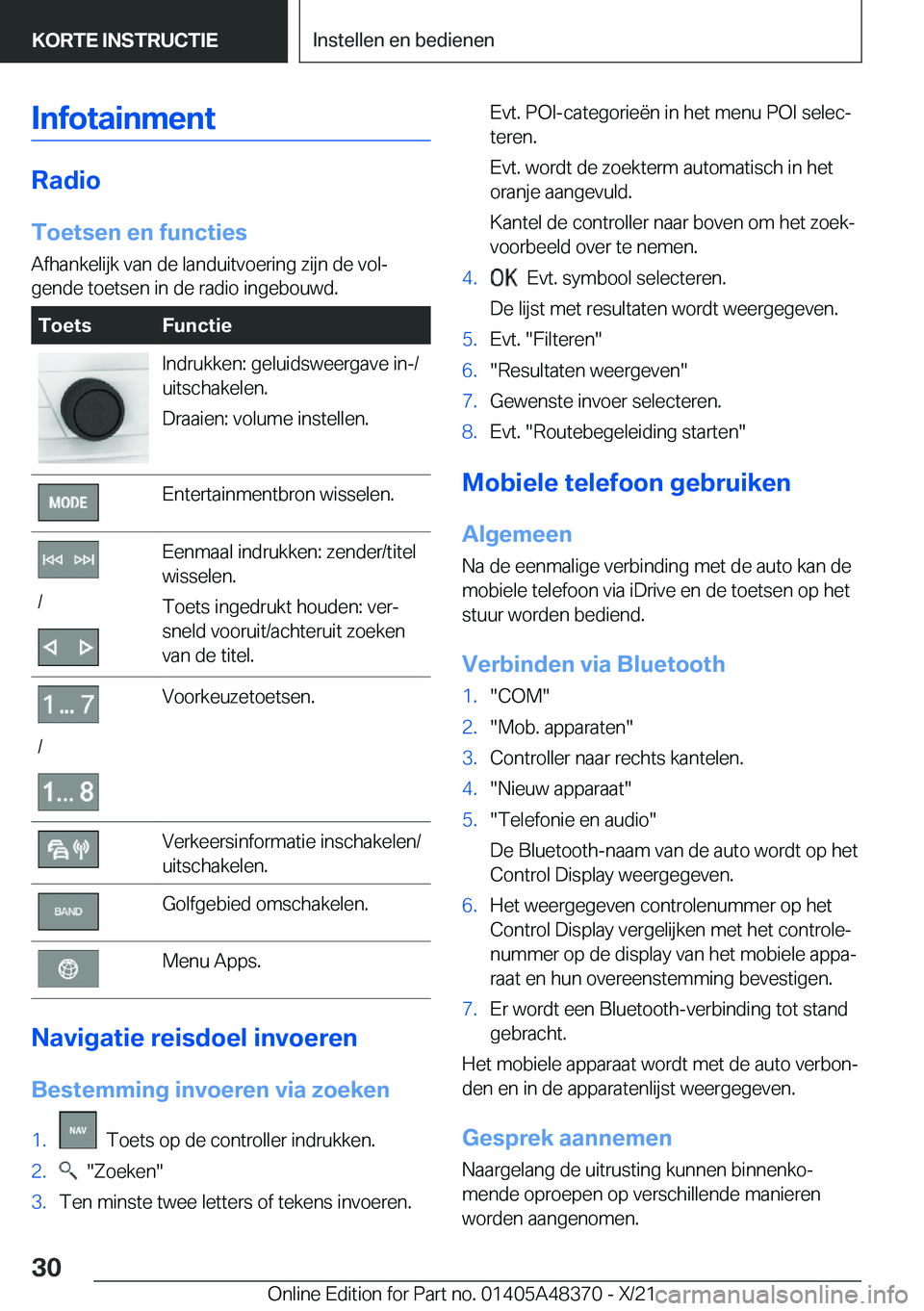 BMW X4 2022  Instructieboekjes (in Dutch) �I�n�f�o�t�a�i�n�m�e�n�t
�R�a�d�i�o
�T�o�e�t�s�e�n��e�n��f�u�n�c�t�i�e�s �A�f�h�a�n�k�e�l�i�j�k��v�a�n��d�e��l�a�n�d�u�i�t�v�o�e�r�i�n�g��z�i�j�n��d�e��v�o�lj
�g�e�n�d�e��t�o�e�t�s�e�n��i�n