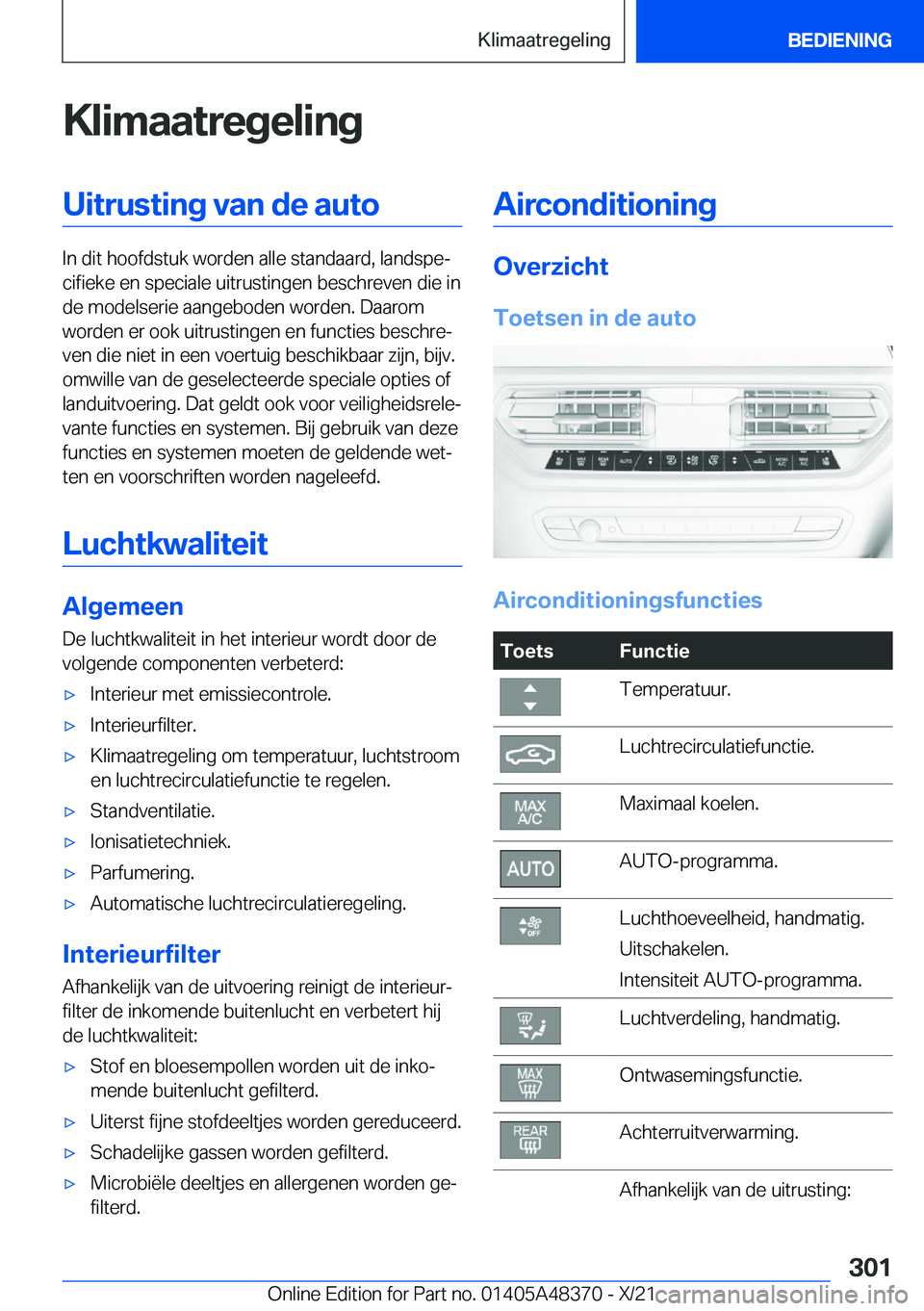 BMW X4 2022  Instructieboekjes (in Dutch) �K�l�i�m�a�a�t�r�e�g�e�l�i�n�g�U�i�t�r�u�s�t�i�n�g��v�a�n��d�e��a�u�t�o
�I�n��d�i�t��h�o�o�f�d�s�t�u�k��w�o�r�d�e�n��a�l�l�e��s�t�a�n�d�a�a�r�d�,��l�a�n�d�s�p�ej�c�i�f�i�e�k�e��e�n��s�p�e�