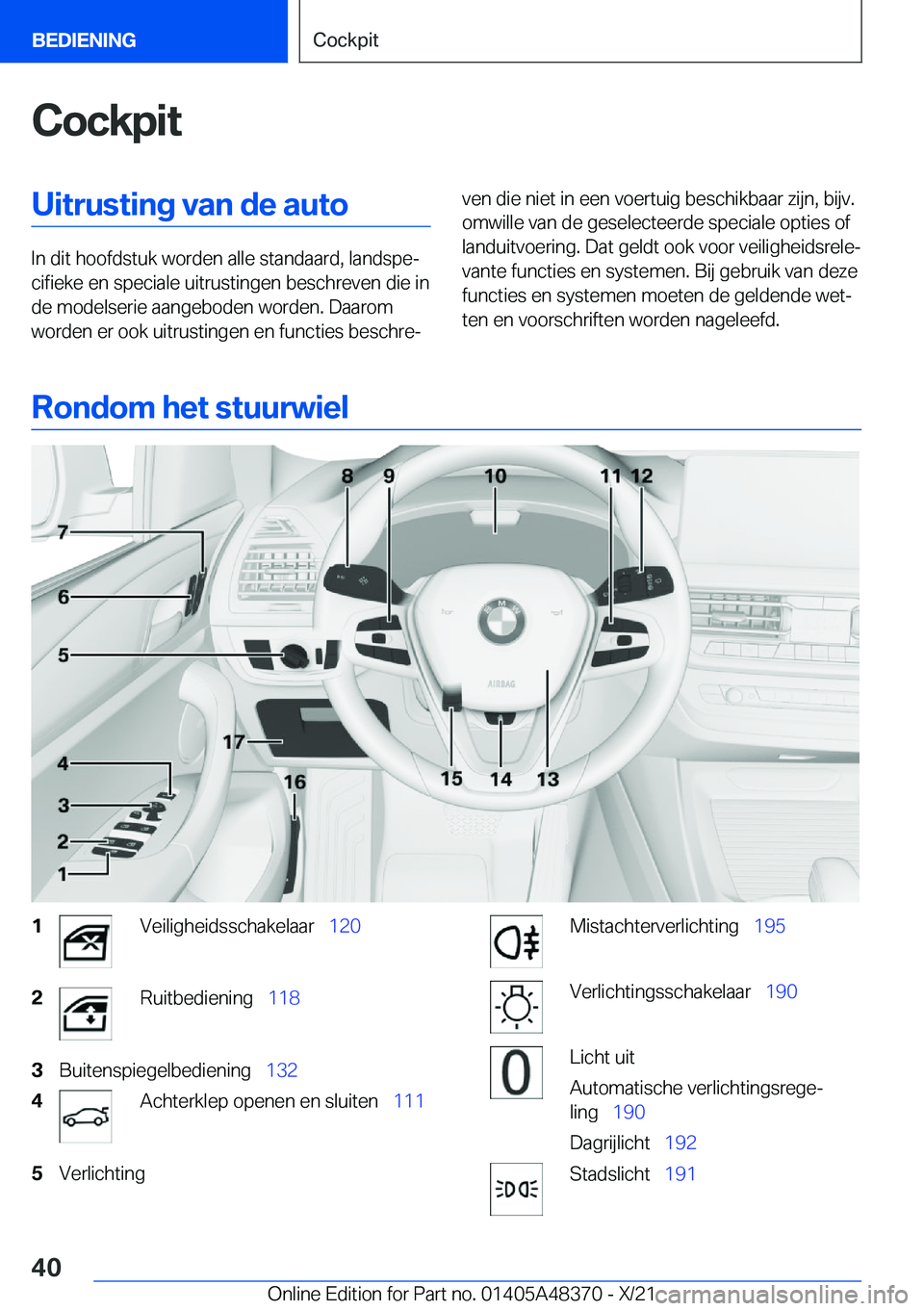 BMW X4 2022  Instructieboekjes (in Dutch) �C�o�c�k�p�i�t�U�i�t�r�u�s�t�i�n�g��v�a�n��d�e��a�u�t�o
�I�n��d�i�t��h�o�o�f�d�s�t�u�k��w�o�r�d�e�n��a�l�l�e��s�t�a�n�d�a�a�r�d�,��l�a�n�d�s�p�ej�c�i�f�i�e�k�e��e�n��s�p�e�c�i�a�l�e��u�i�