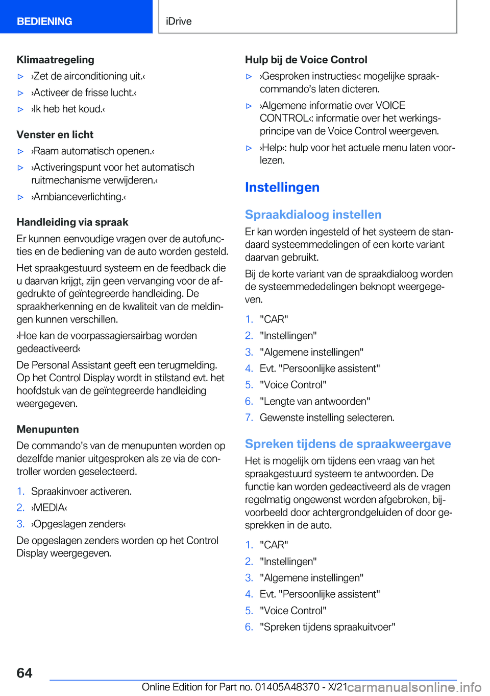 BMW X4 2022  Instructieboekjes (in Dutch) �K�l�i�m�a�a�t�r�e�g�e�l�i�n�g'x