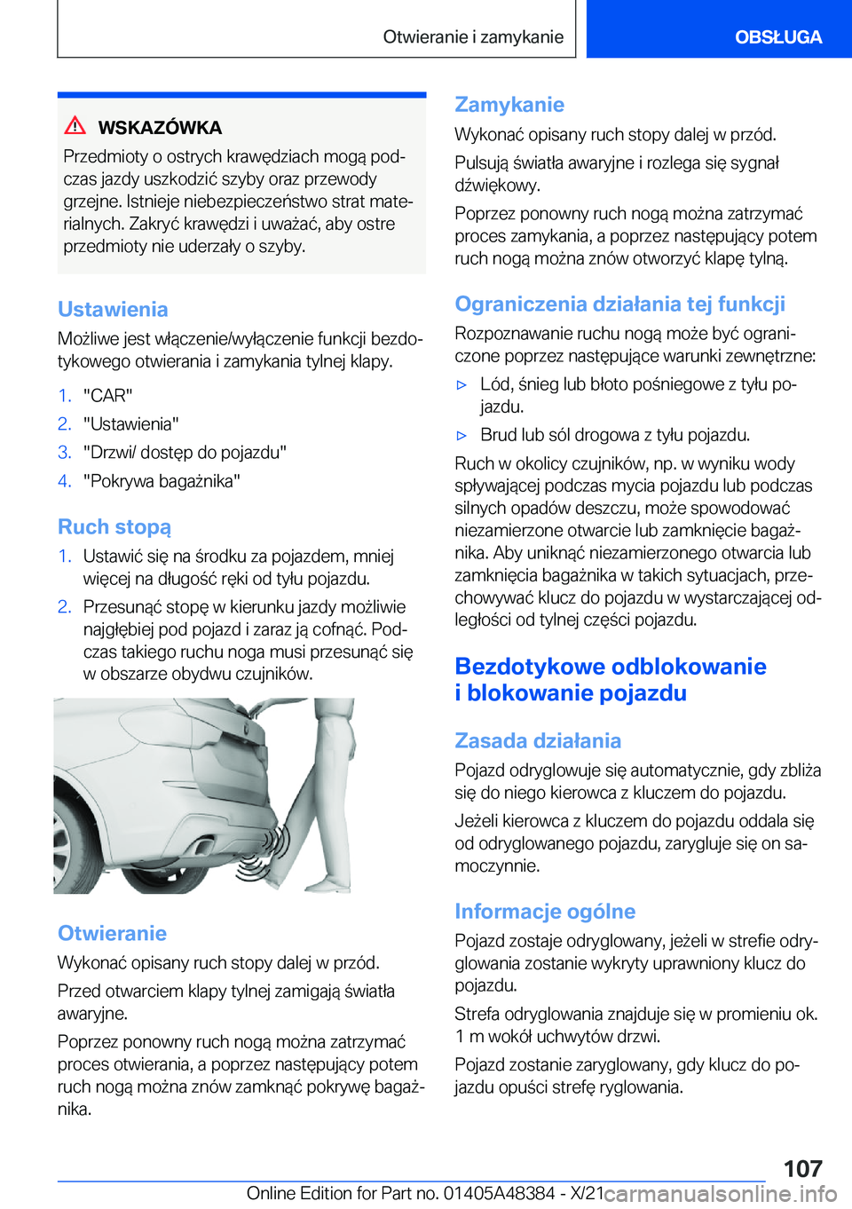 BMW X4 2022  Instrukcja obsługi (in Polish) �W�S�K�A�Z�