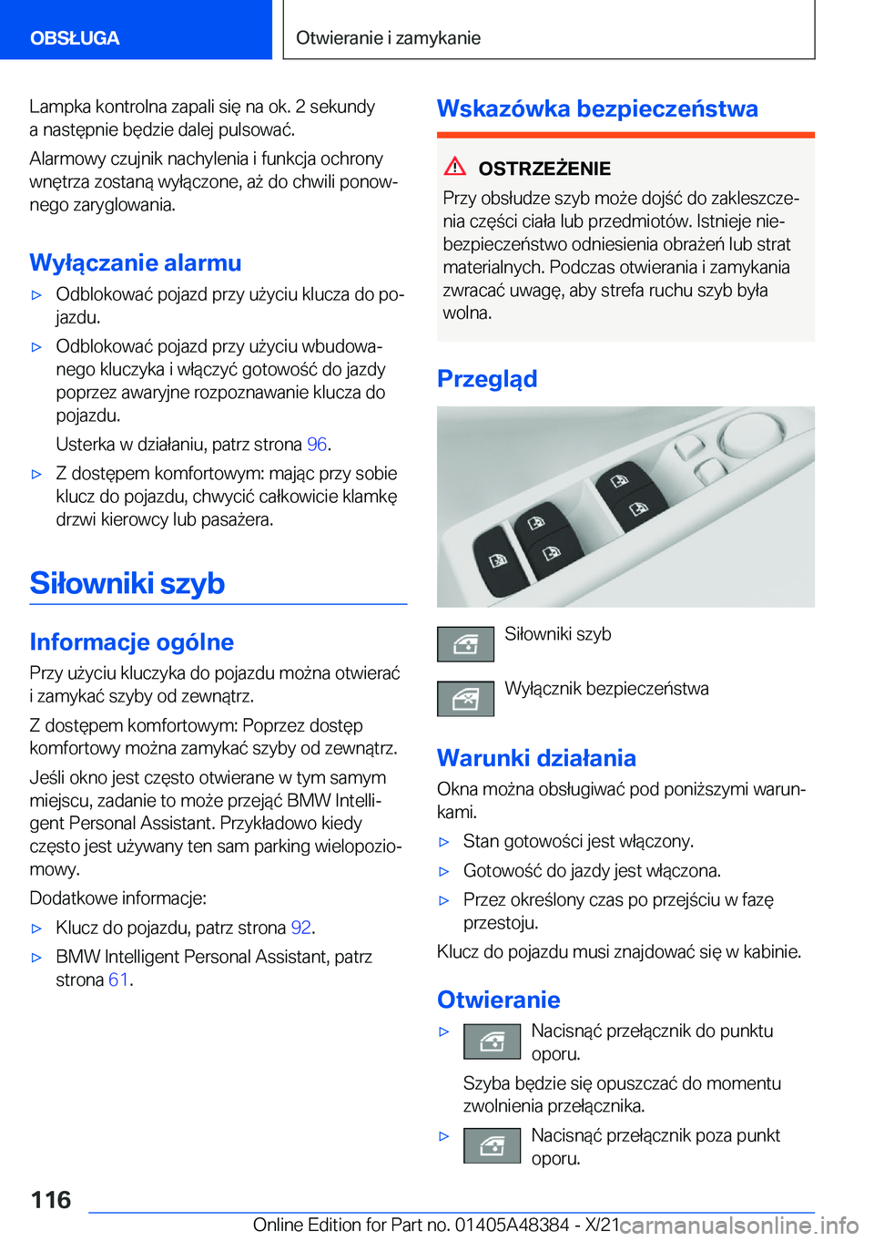 BMW X4 2022  Instrukcja obsługi (in Polish) �L�a�m�p�k�a��k�o�n�t�r�o�l�n�a��z�a�p�a�l�i��s�i�