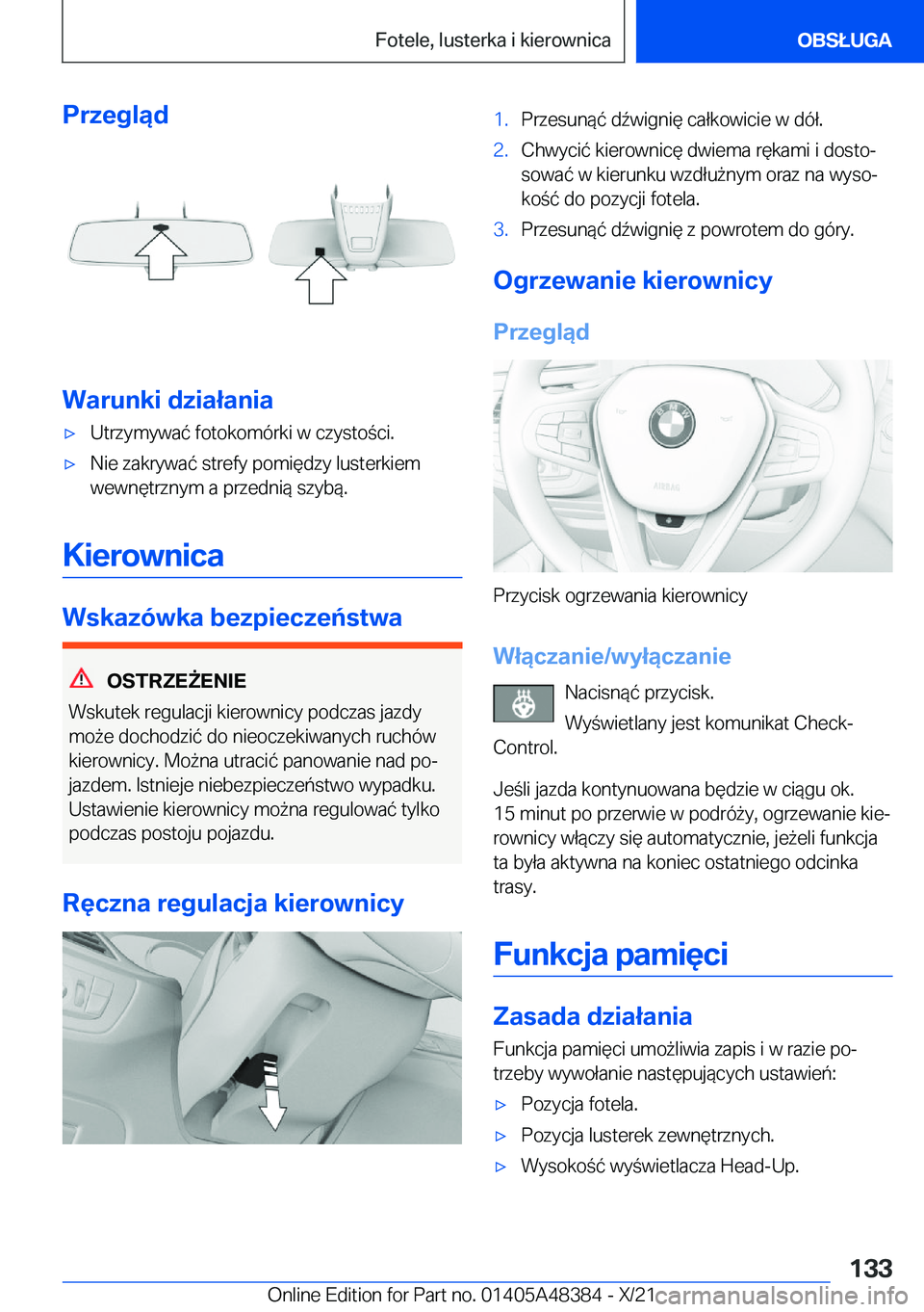 BMW X4 2022  Instrukcja obsługi (in Polish) �P�r�z�e�g�l�ą�d
�W�a�r�u�n�k�i��d�z�i�a�ł�a�n�i�a
'x�U�t�r�z�y�m�y�w�a�