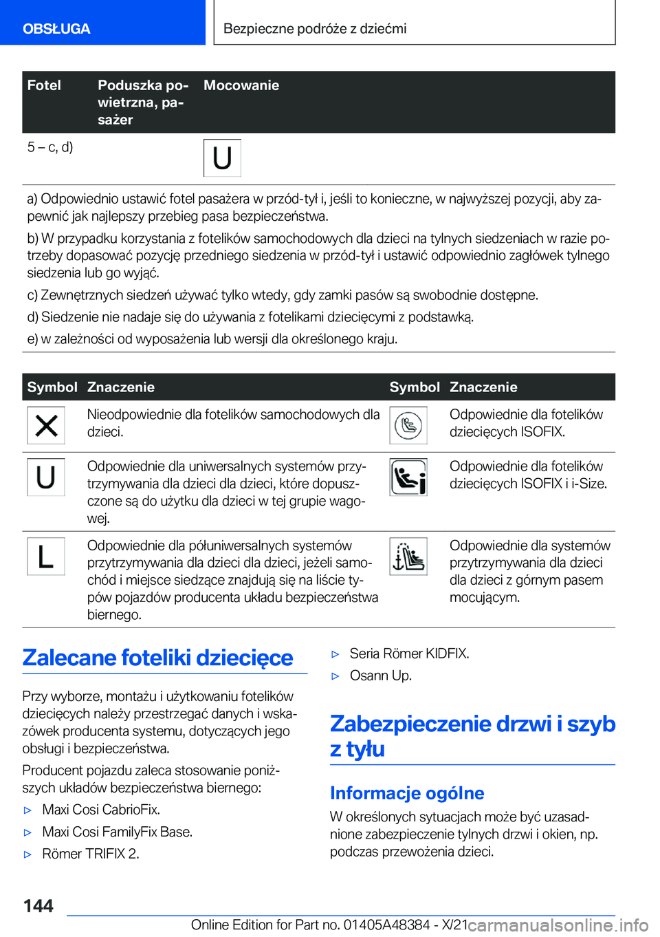 BMW X4 2022  Instrukcja obsługi (in Polish) �F�o�t�e�l�P�o�d�u�s�z�k�a��p�oj
�w�i�e�t�r�z�n�a�,��p�aj
�s�a9�e�r�M�o�c�o�w�a�n�i�e�5�m��c�,��d�)�a�)��O�d�p�o�w�i�e�d�n�i�o��u�s�t�a�w�i�