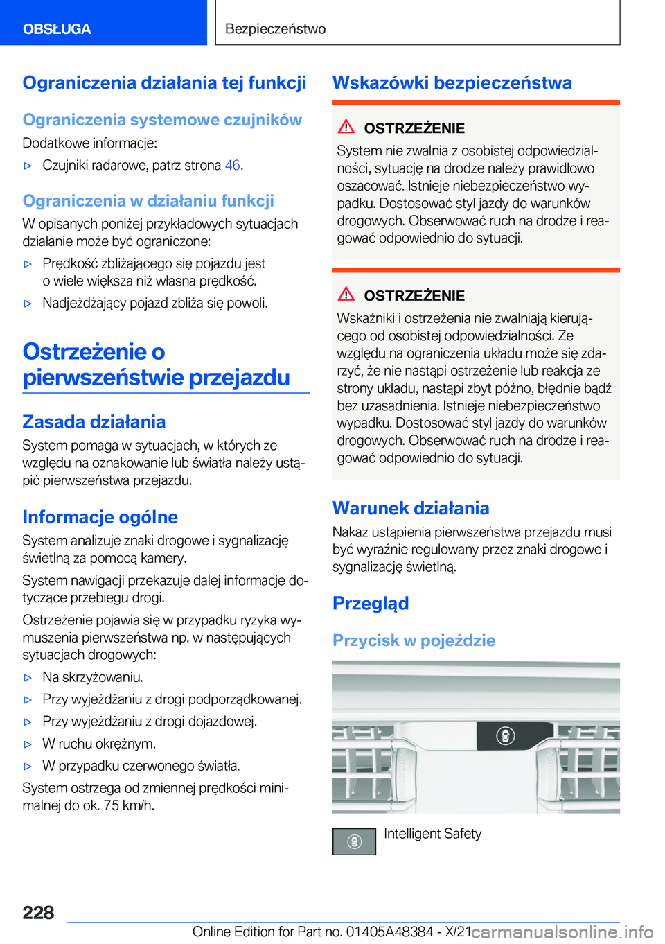 BMW X4 2022  Instrukcja obsługi (in Polish) �O�g�r�a�n�i�c�z�e�n�i�a��d�z�i�a�ł�a�n�i�a��t�e�j��f�u�n�k�c�j�i�O�g�r�a�n�i�c�z�e�n�i�a��s�y�s�t�e�m�o�w�e��c�z�u�j�n�i�k�
