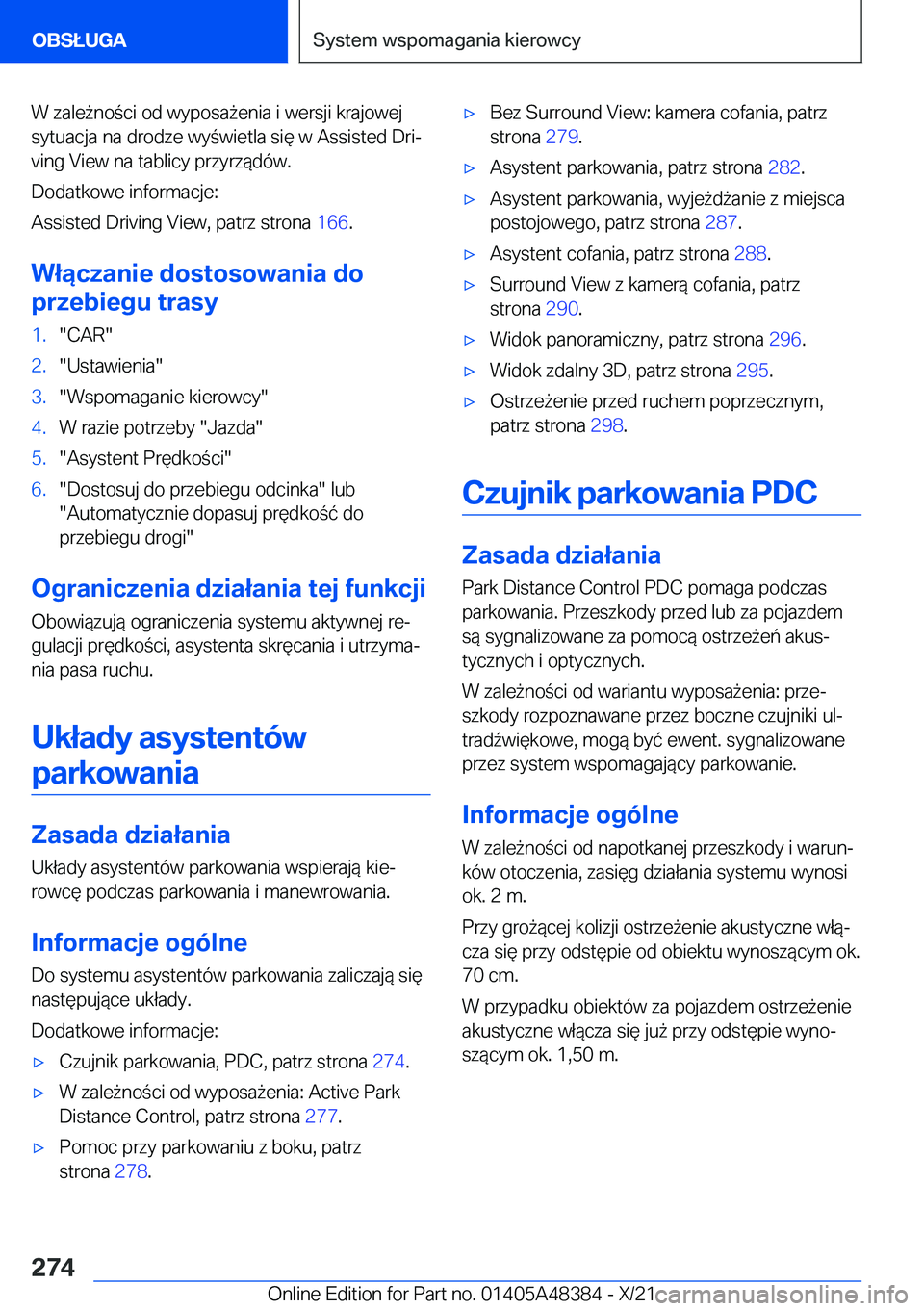 BMW X4 2022  Instrukcja obsługi (in Polish) �W��z�a�l�e9�n�o�c�i��o�d��w�y�p�o�s�a9�e�n�i�a��i��w�e�r�s�j�i��k�r�a�j�o�w�e�j
�s�y�t�u�a�c�j�a��n�a��d�r�o�d�z�e��w�y�w�i�e�t�l�a��s�i�
