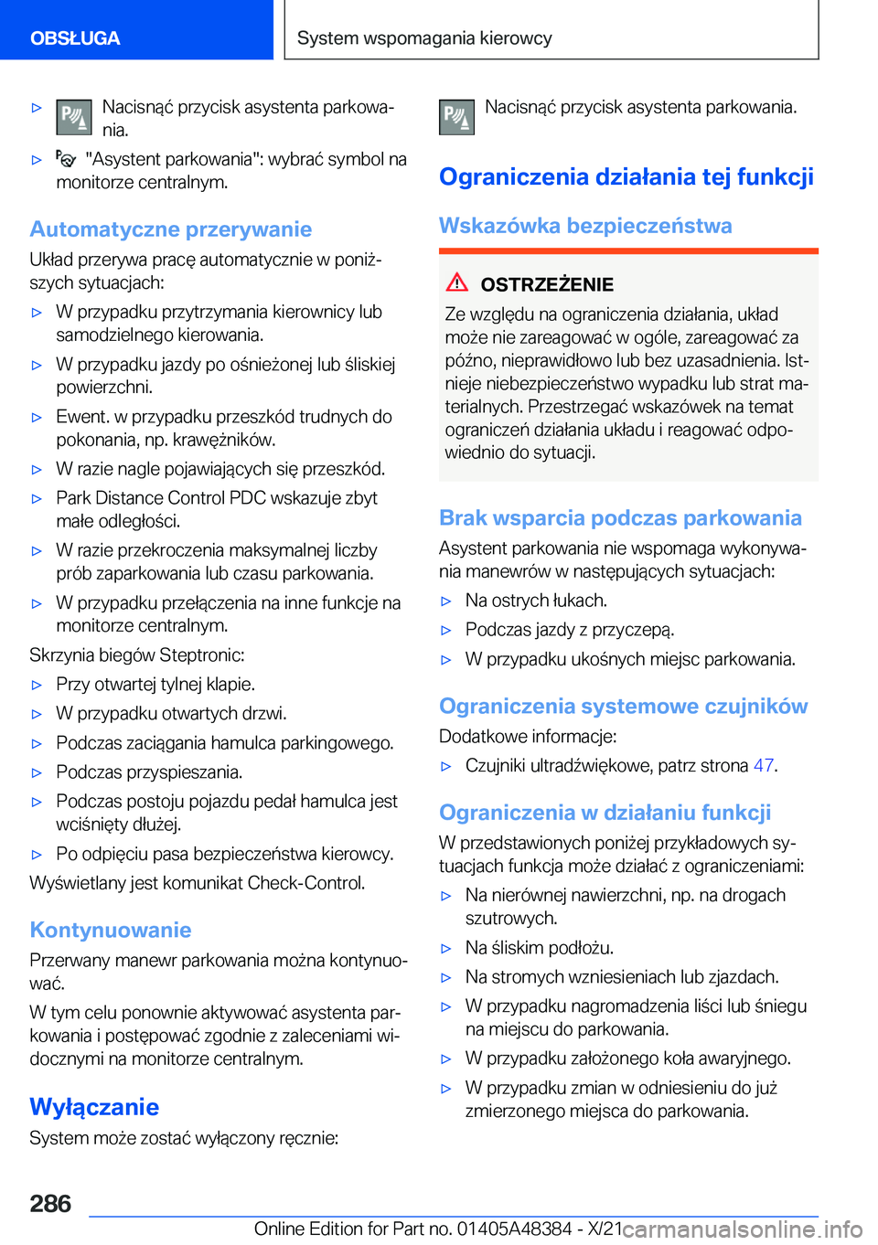 BMW X4 2022  Instrukcja obsługi (in Polish) 'x�N�a�c�i�s�n�