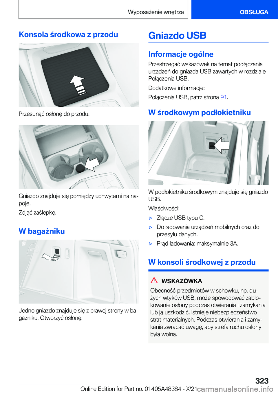 BMW X4 2022  Instrukcja obsługi (in Polish) �K�o�n�s�o�l�a��r�o�d�k�o�w�a��z��p�r�z�o�d�u
�P�r�z�e�s�u�n�