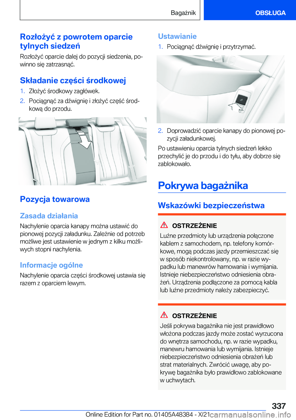 BMW X4 2022  Instrukcja obsługi (in Polish) �R�o�z�ł�o9�y�ć��z��p�o�w�r�o�t�e�m��o�p�a�r�c�i�e
�t�y�l�n�y�c�h��s�i�e�d�z�e�