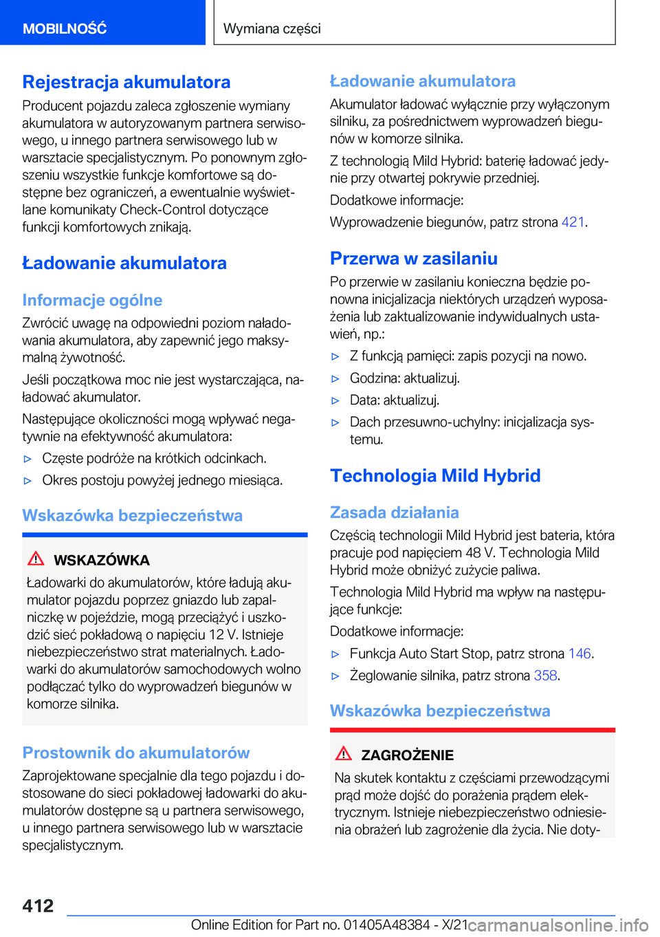 BMW X4 2022  Instrukcja obsługi (in Polish) �R�e�j�e�s�t�r�a�c�j�a��a�k�u�m�u�l�a�t�o�r�a
�P�r�o�d�u�c�e�n�t��p�o�j�a�z�d�u��z�a�l�e�c�a��z�g�ł�o�s�z�e�n�i�e��w�y�m�i�a�n�y
�a�k�u�m�u�l�a�t�o�r�a��w��a�u�t�o�r�y�z�o�w�a�n�y�m��p�a�r�t�