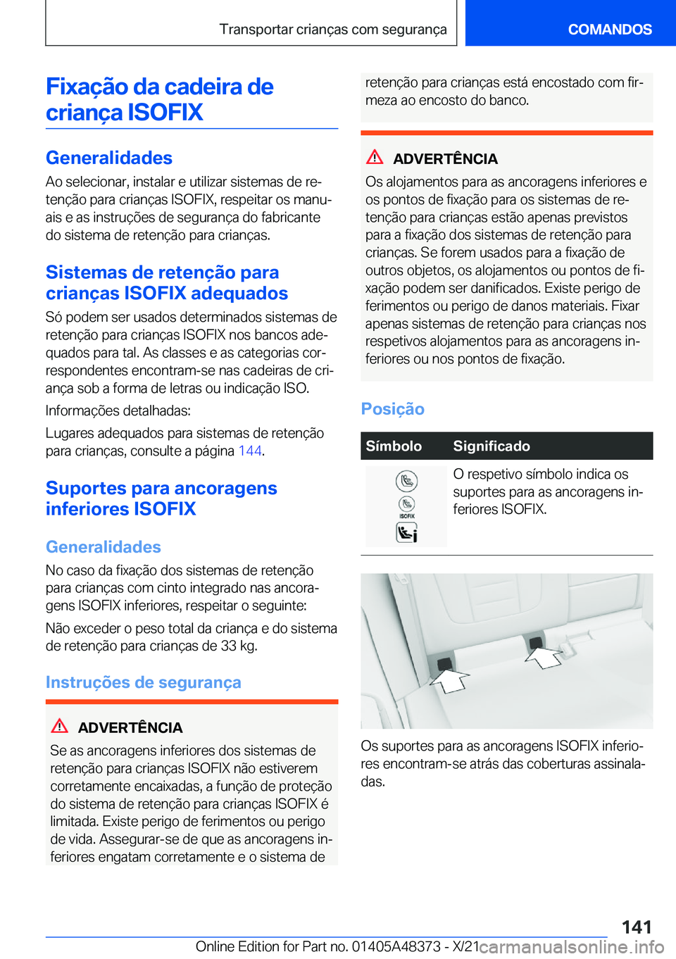 BMW X4 2022  Manual do condutor (in Portuguese) �F�i�x�a�