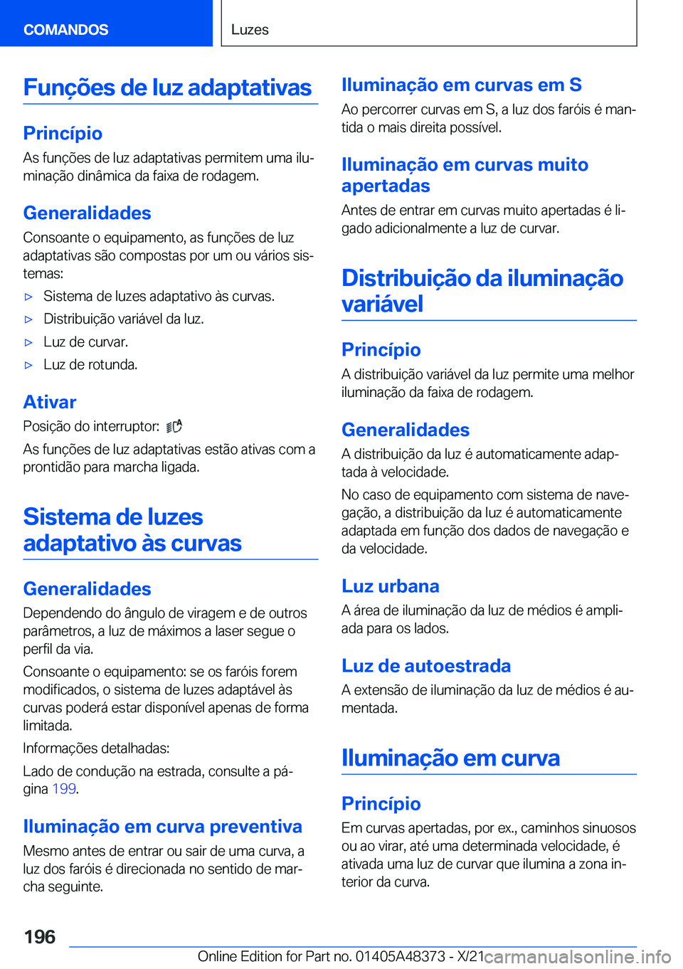 BMW X4 2022  Manual do condutor (in Portuguese) �F�u�n�