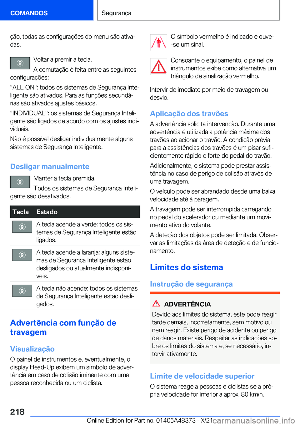 BMW X4 2022  Manual do condutor (in Portuguese) �